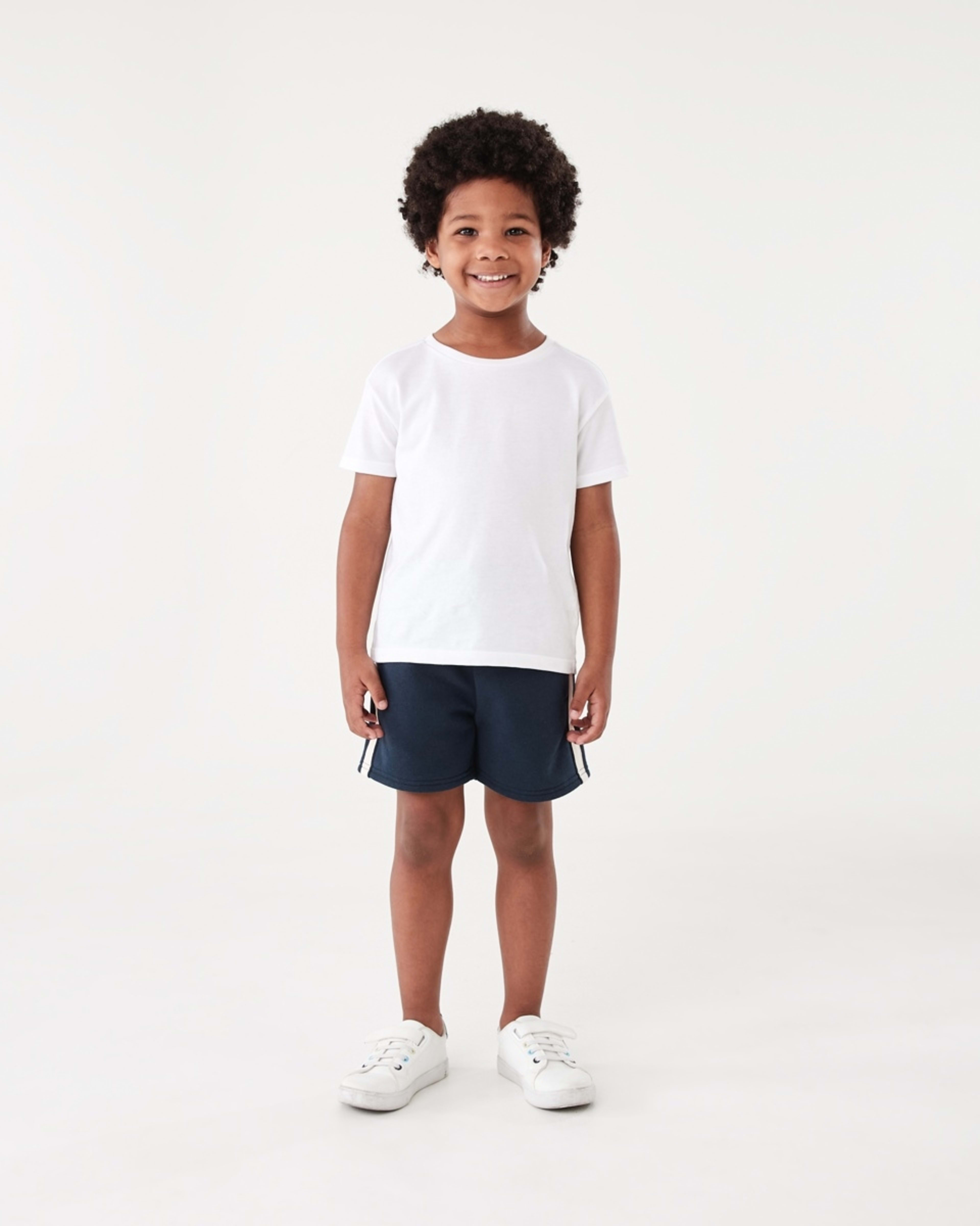 6 Stripe Knit Shorts Dress Navy, 6 of 9