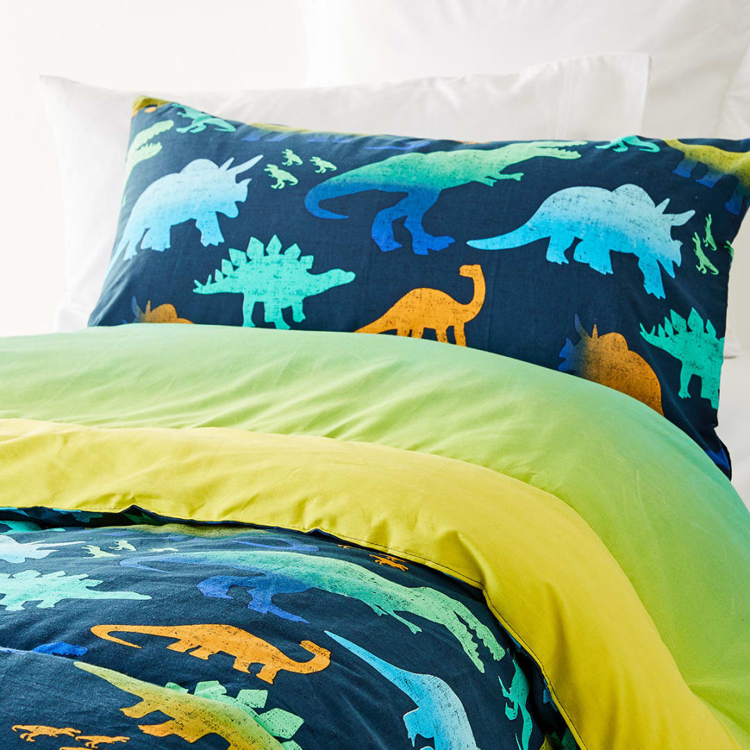 Dino Reversible Comforter Set Single Bed Kmart NZ