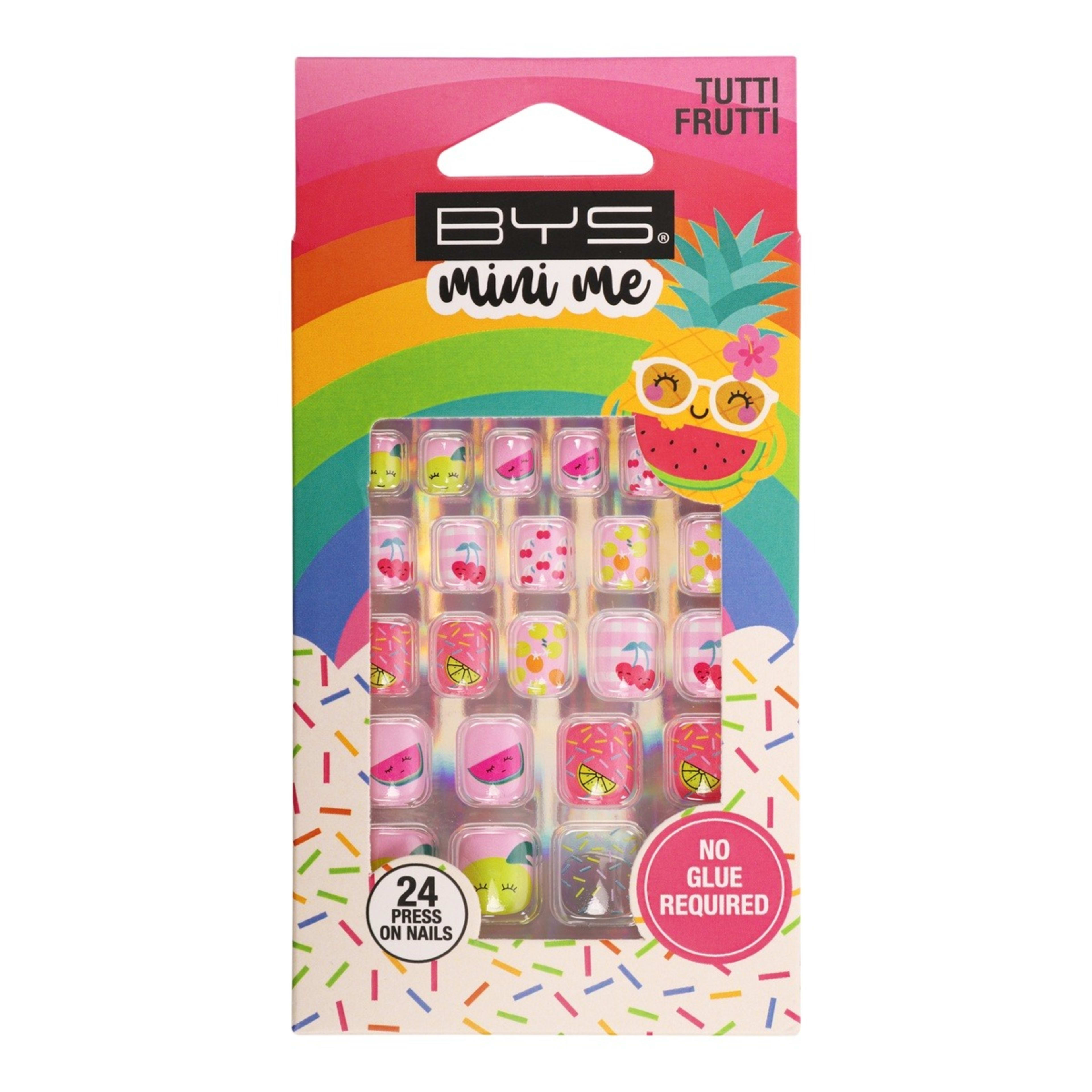 1 BYS Mini Me 24 Pack Press On Nails - Tutti Frutti