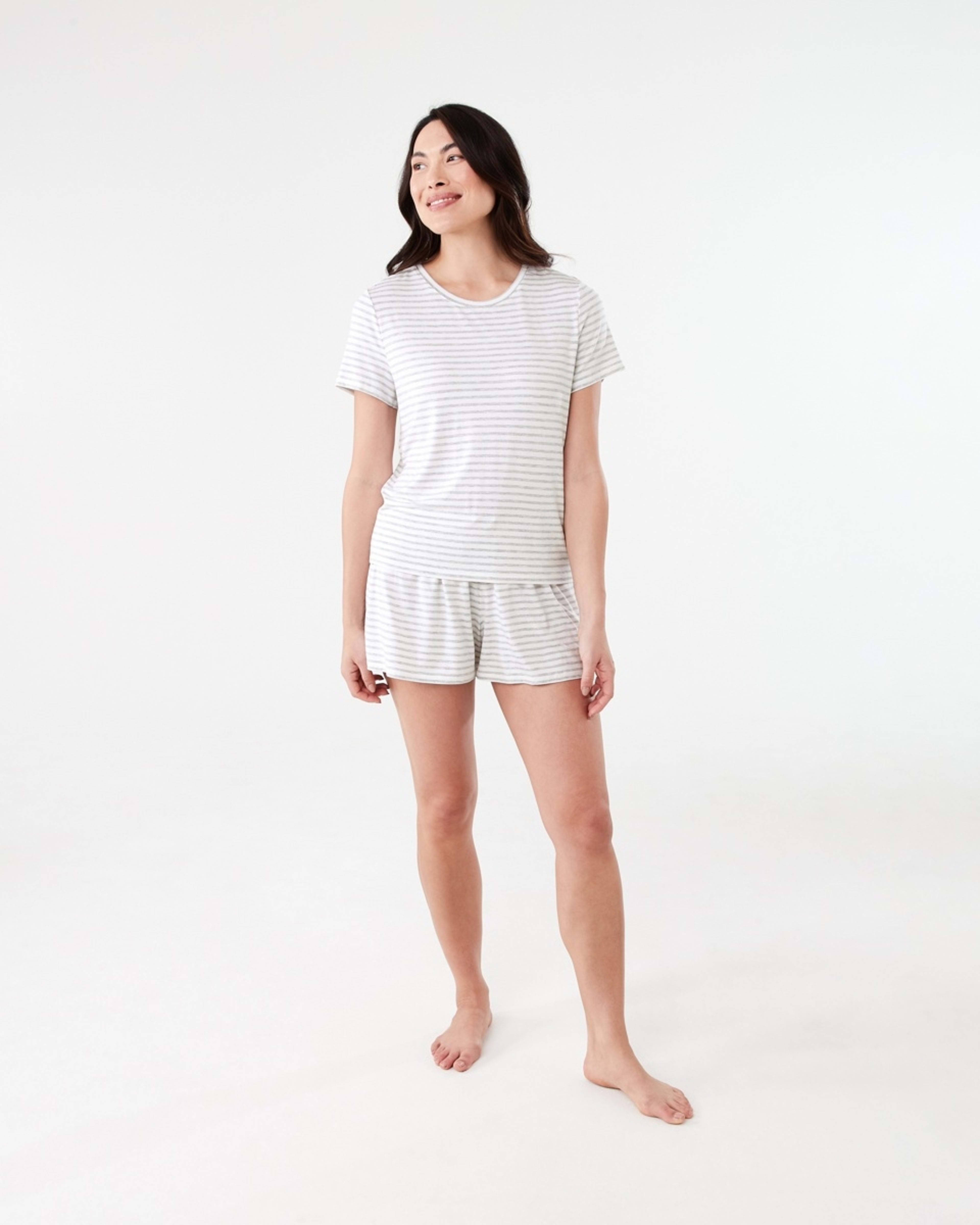 6 Viscose T-shirt MARLE STRIPE SILVER MARLE, 6 of 6