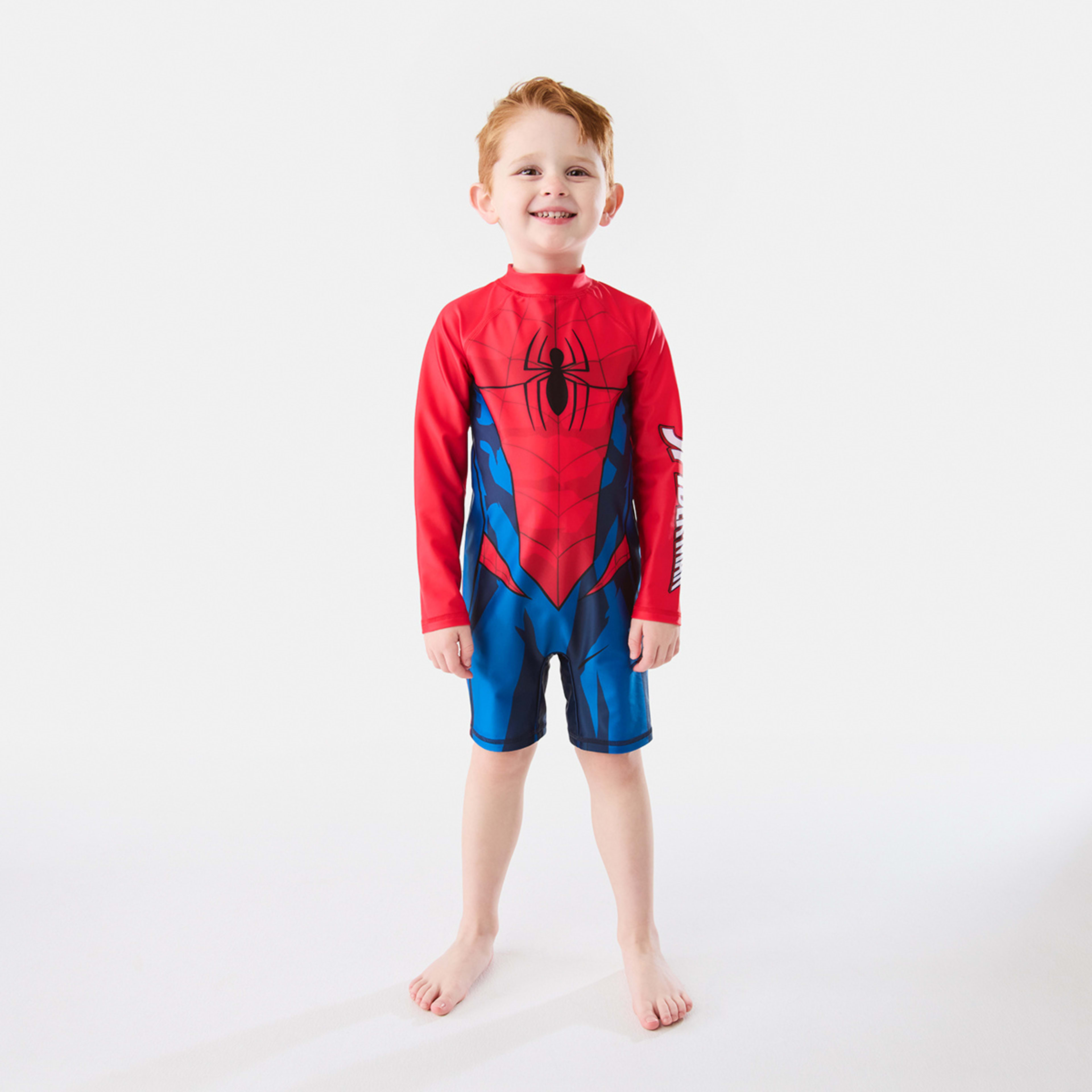 1 Spider-Man License Long Sleeve Swimsuit Spiderman, 1 of 8