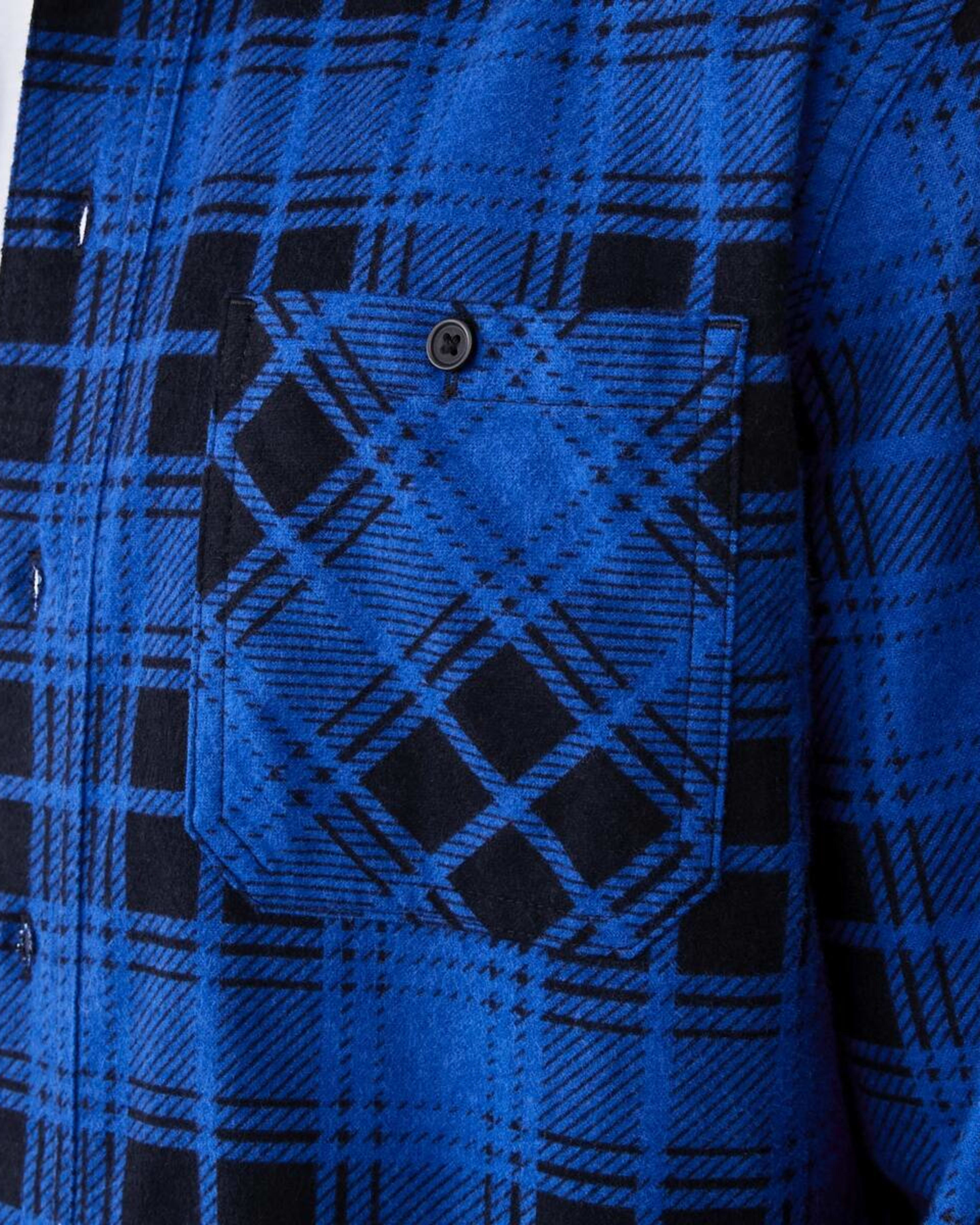 7 Workwear Long Sleeve Hooded Shirt Blu Check, 7 of 7
