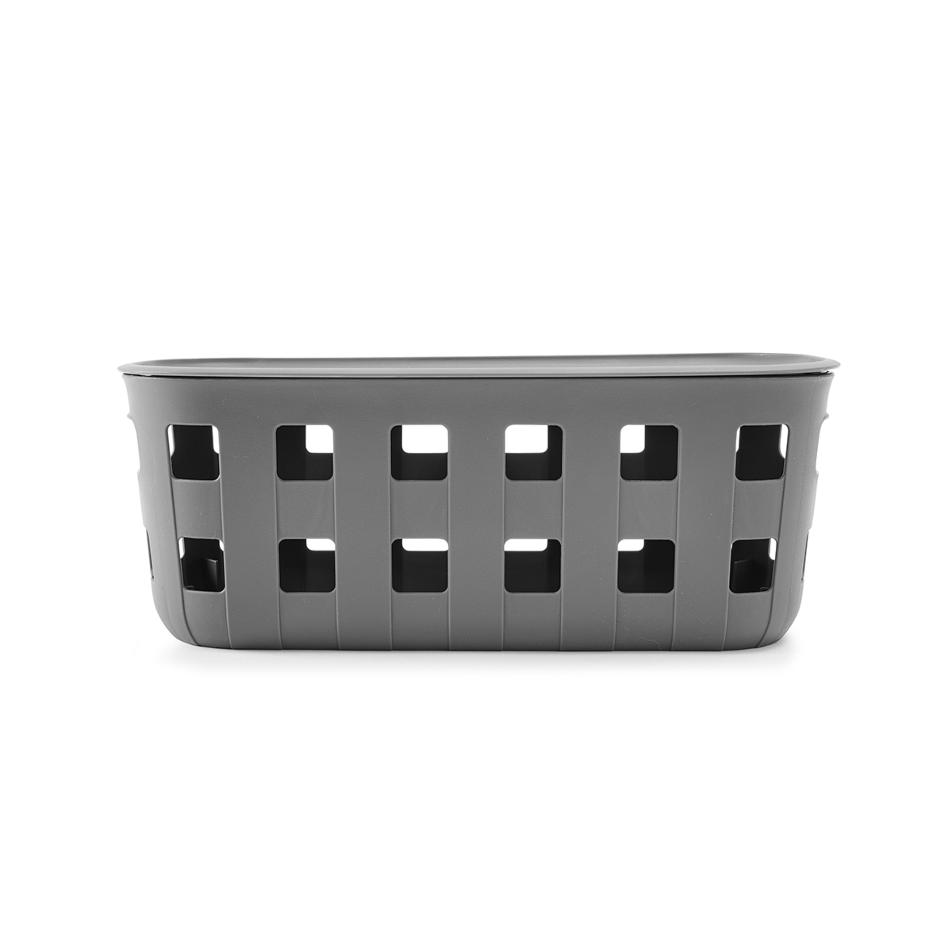 4 5.6L Rectangle Trellis Basket with Lid - Charcoal, 4 of 9