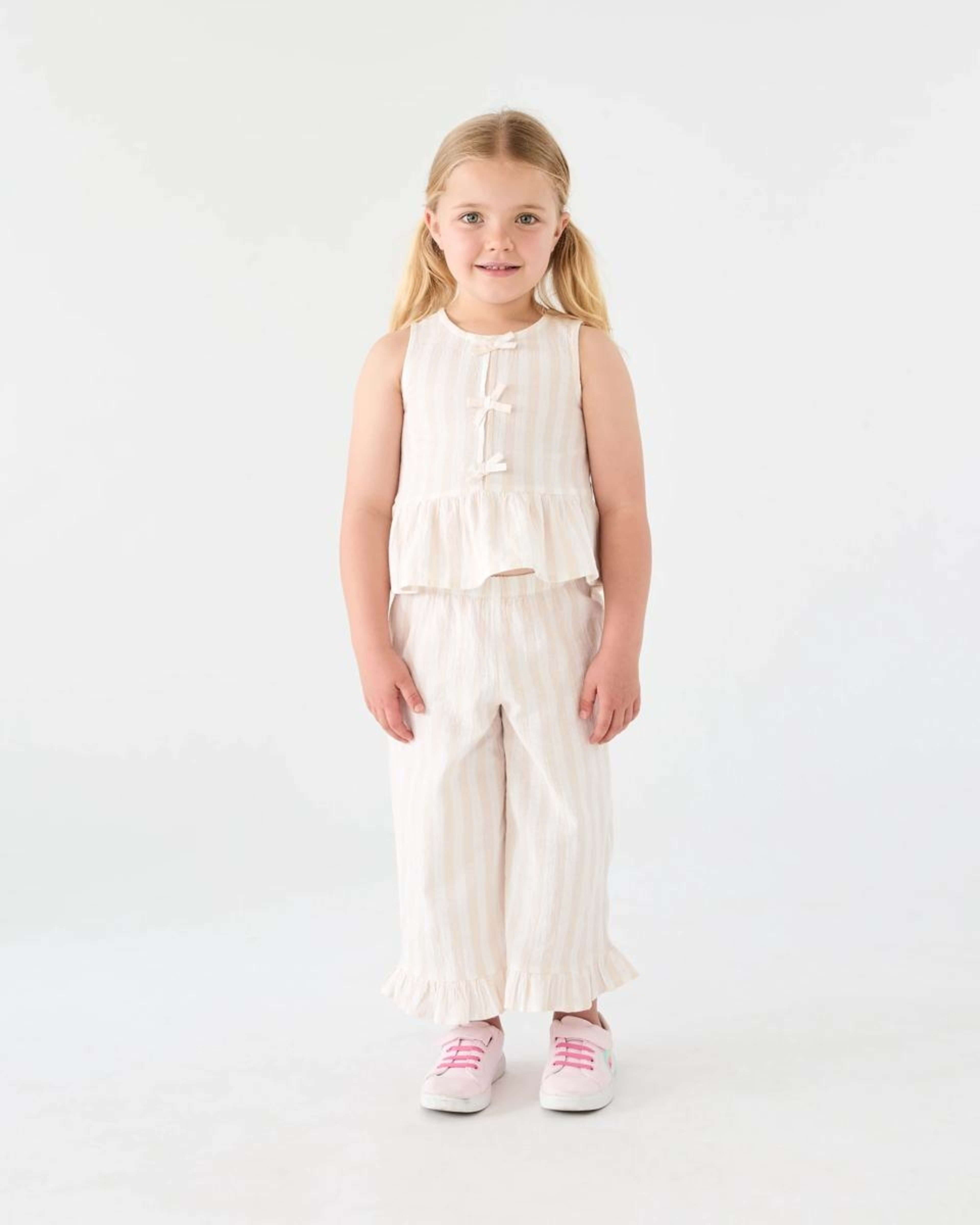 5 Tie Front Frill Top Bge Stripe, 5 of 7