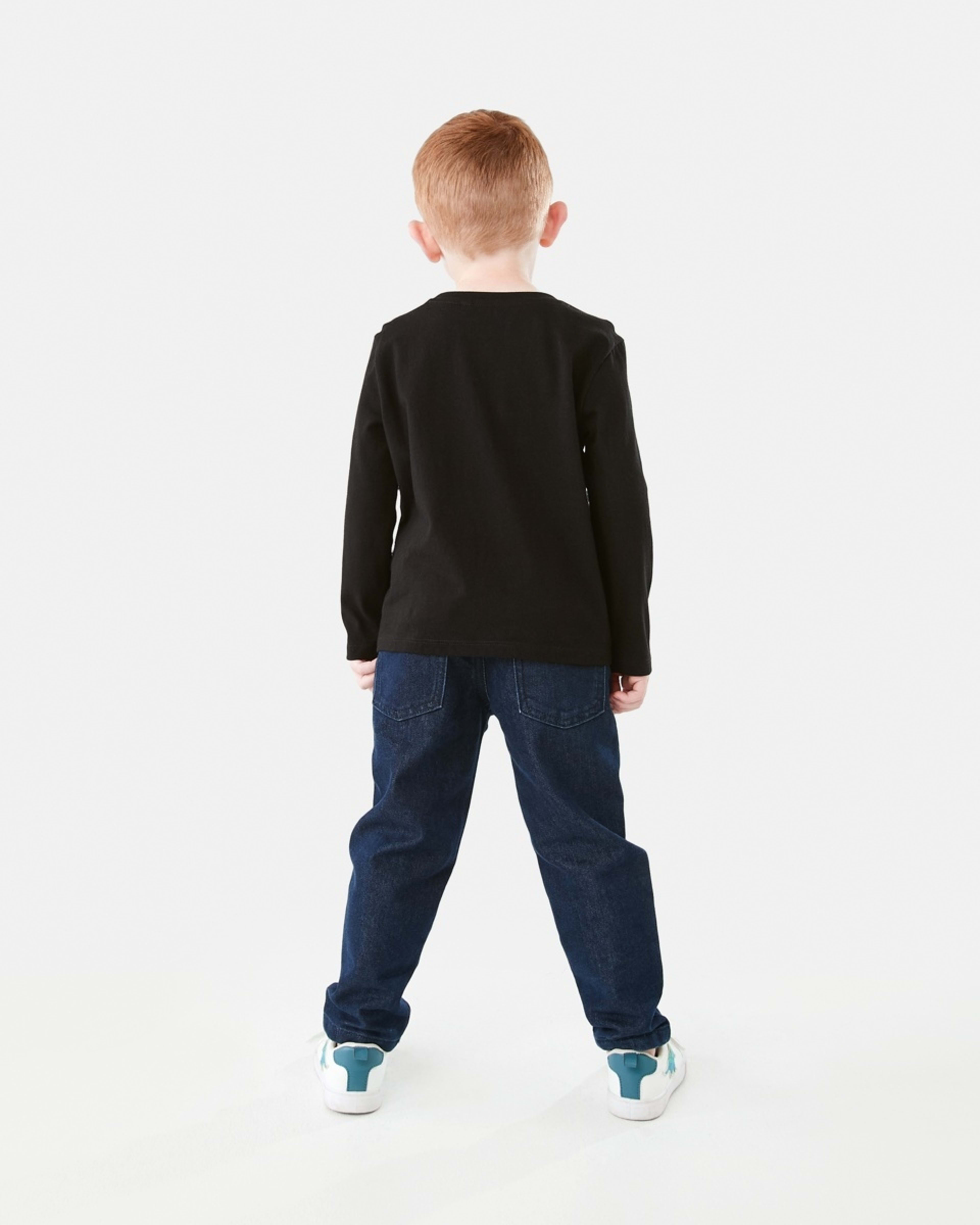 6 Long Sleeve Plain T-shirt Black, 6 of 8