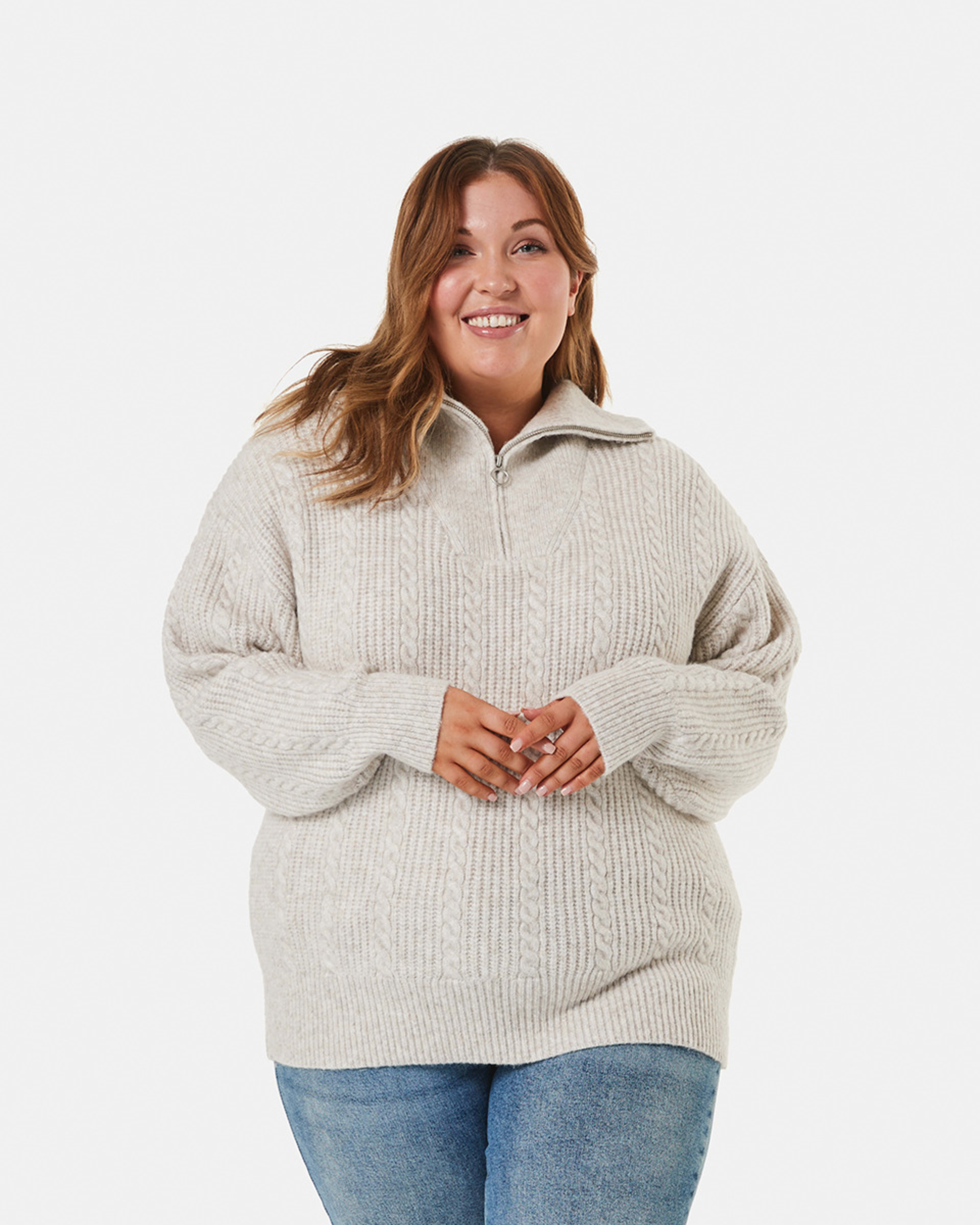 Curve Long Sleeve Cable Knit Jumper Kmart