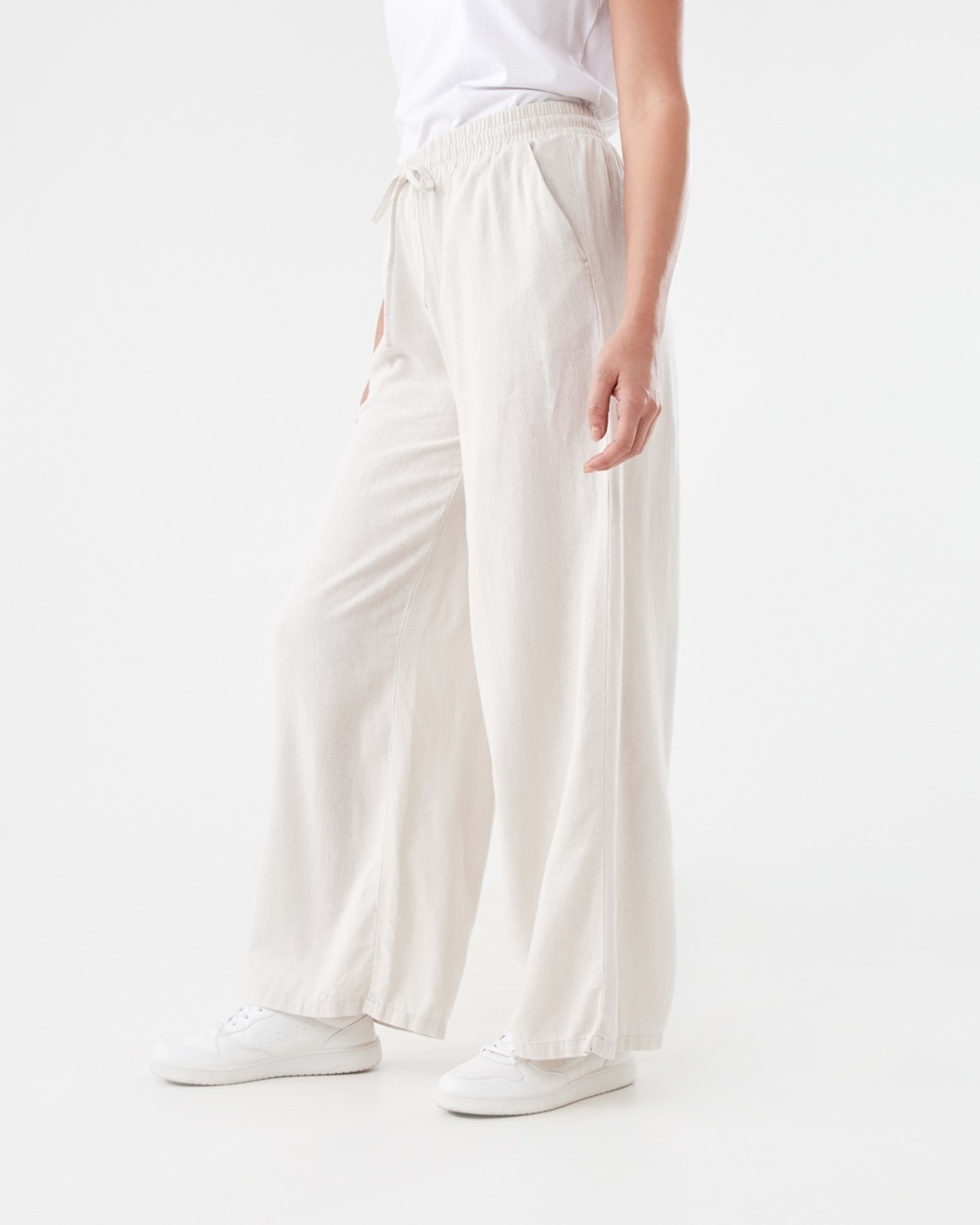 2 Linen Blend Wide Leg Pants NATURAL BEIGE, 2 of 5