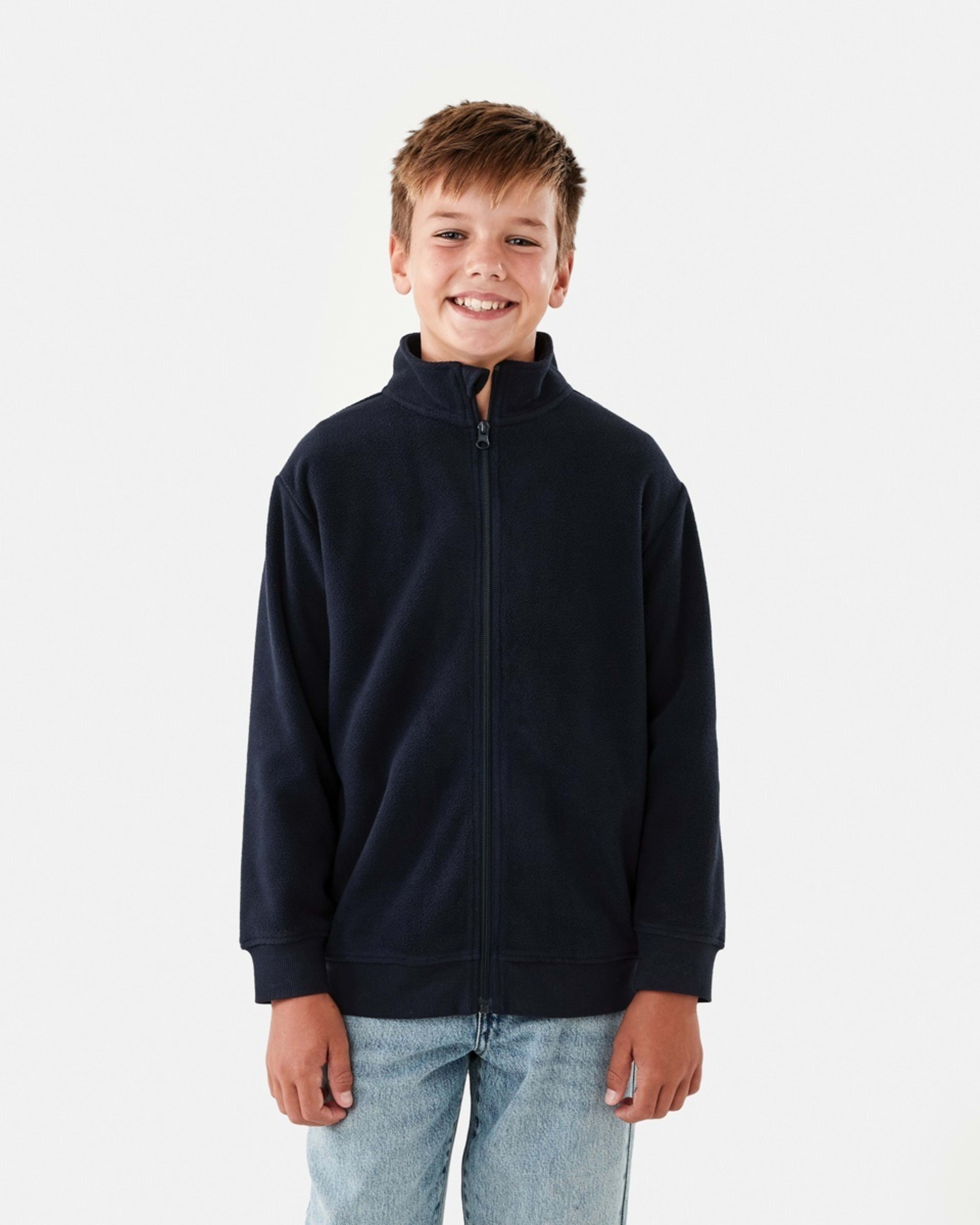 2 Zip Through Polar Fleece Sweatshirt Dark Sapphire, 2 of 10