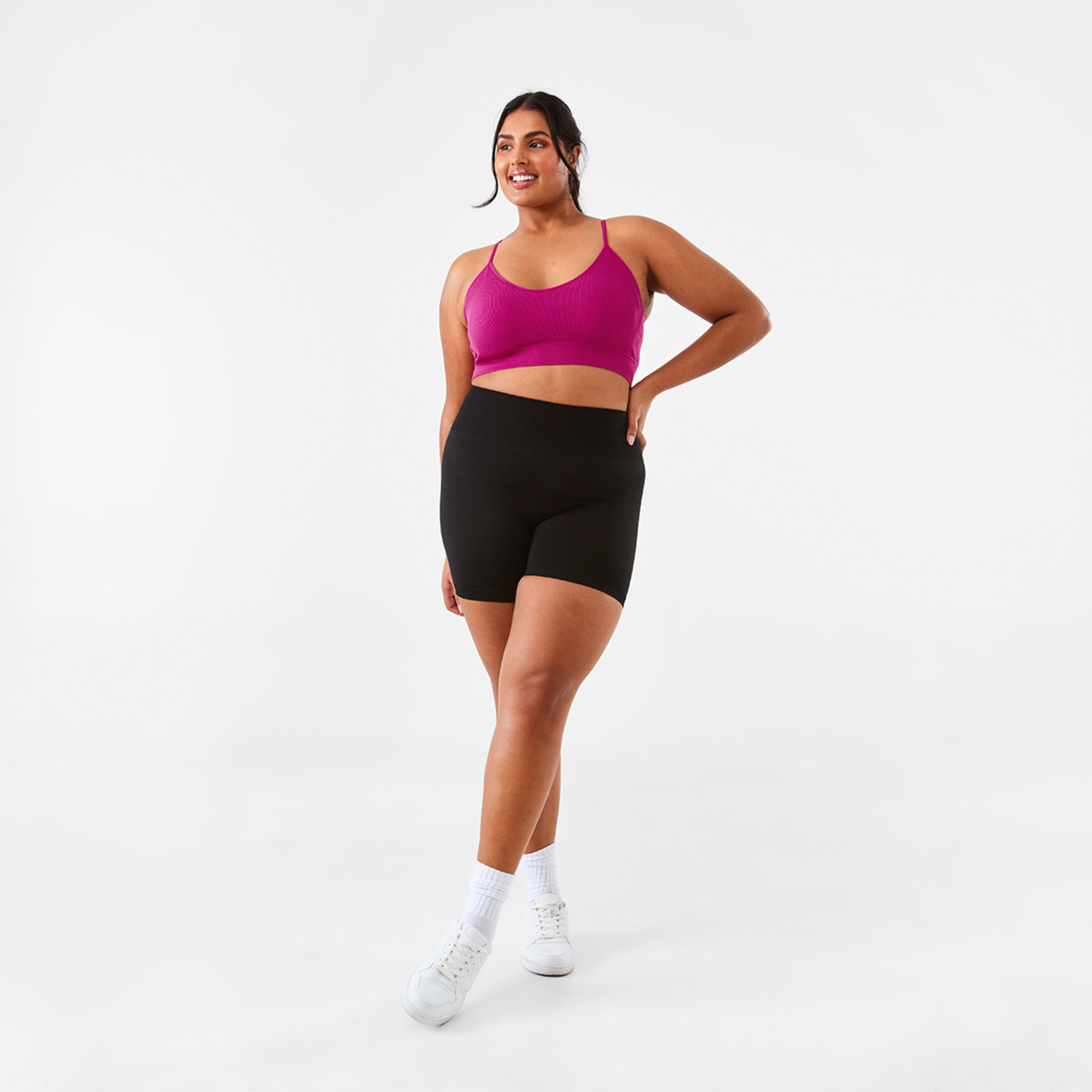 4 Active Womens Youth Tape Shorts Black, 4 of 8