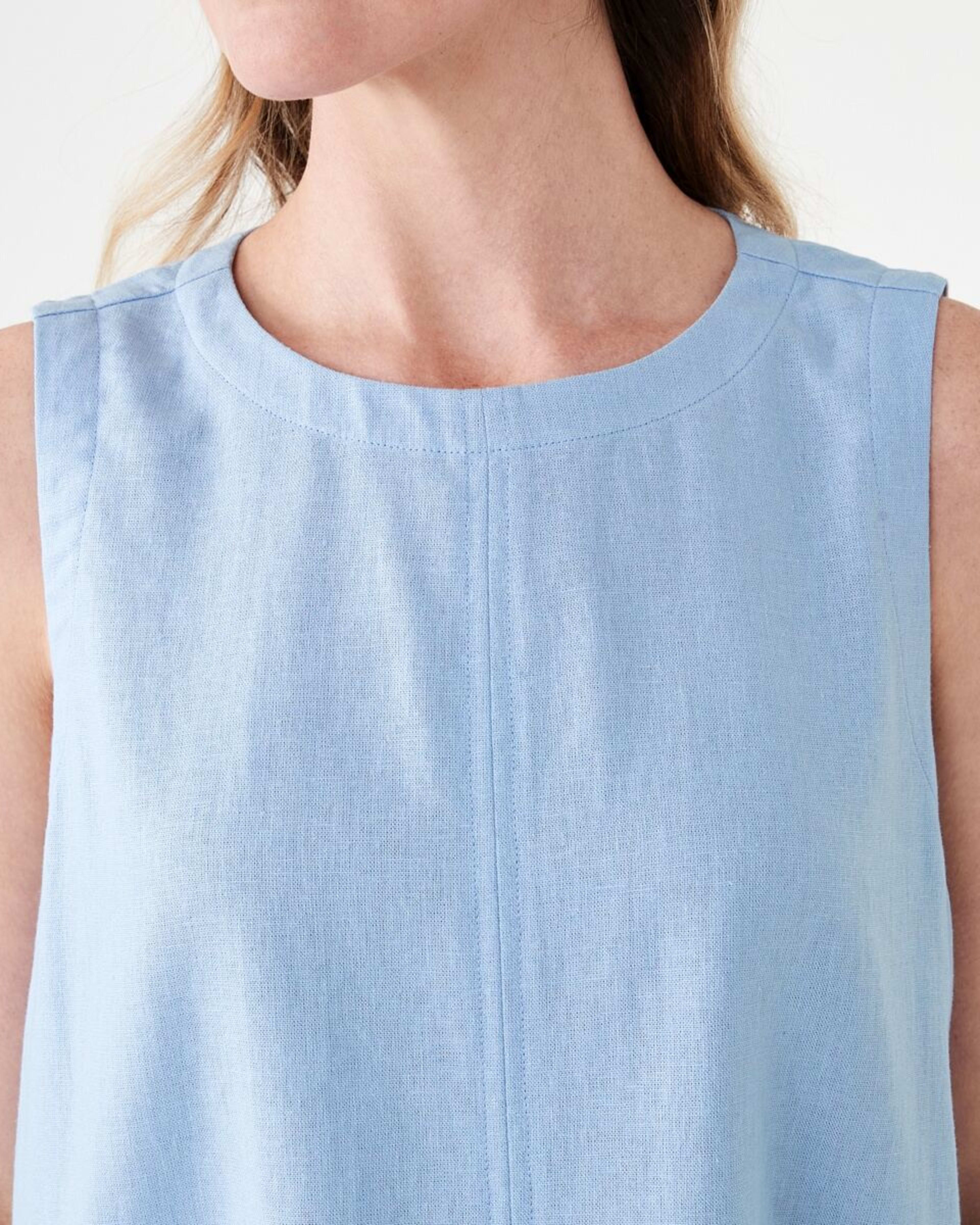 5 Sleeveless Linen Blend Swing Tank BRUNI BLUE, 5 of 5