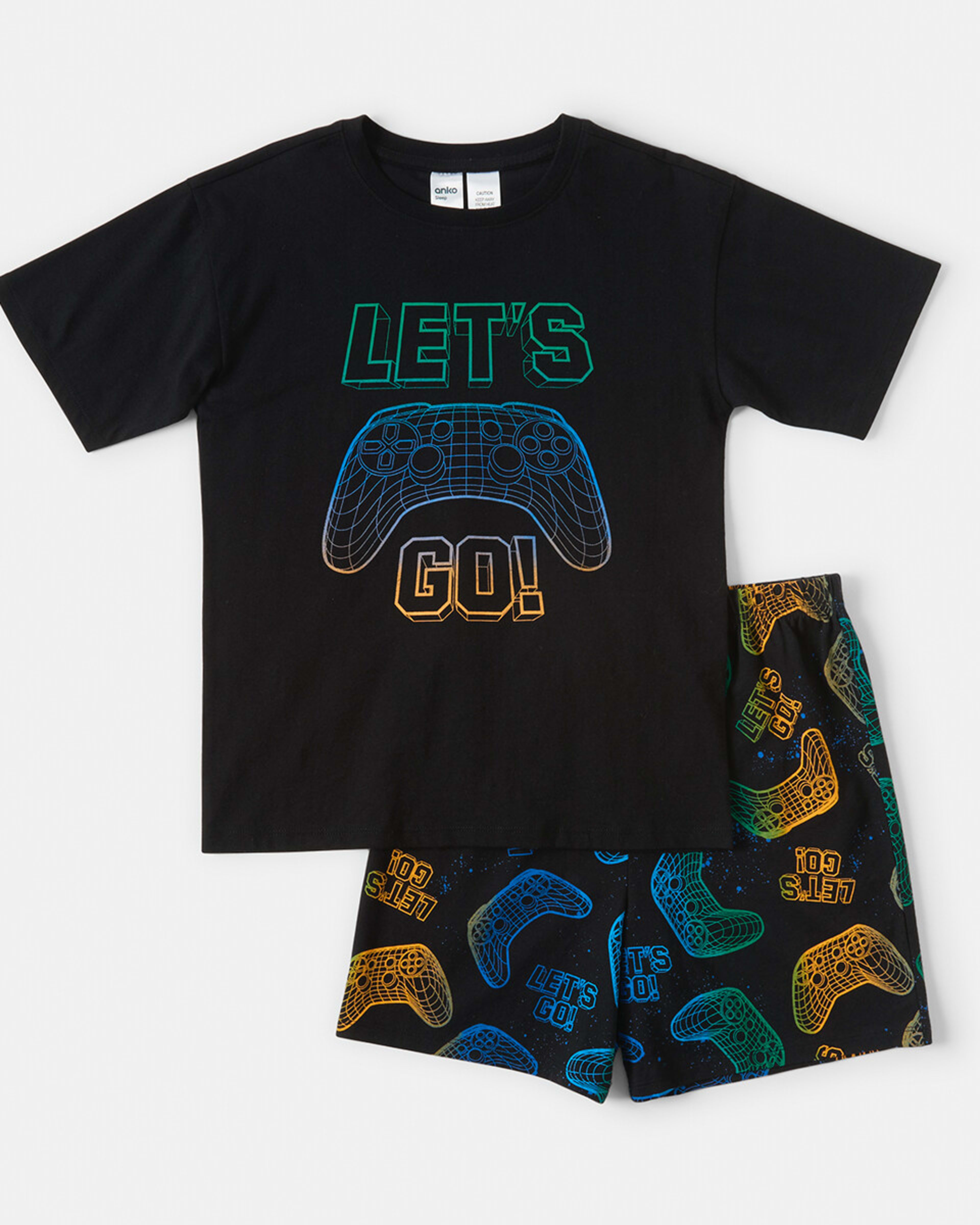 7 Short Sleeve Jersey Knit Pyjama Set Cav Game, 7 of 10