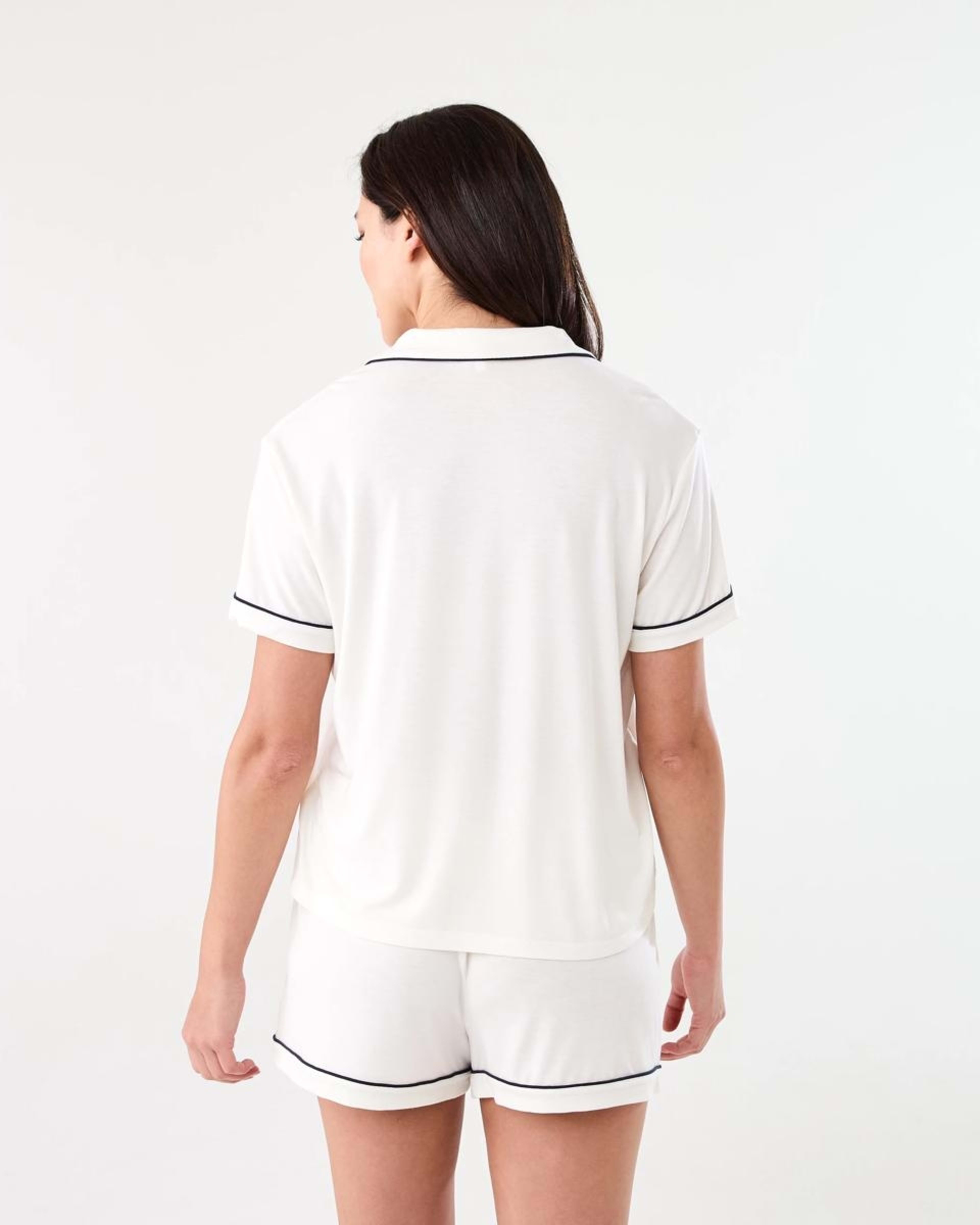 3 Short Sleeve Top and Shorts Comfort Pyjama Set WHISPER WHITE, 3 of 8