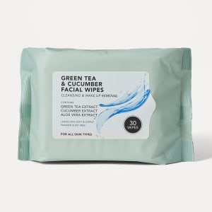 30 Pack Green Tea and Cucumber Facial Wipes