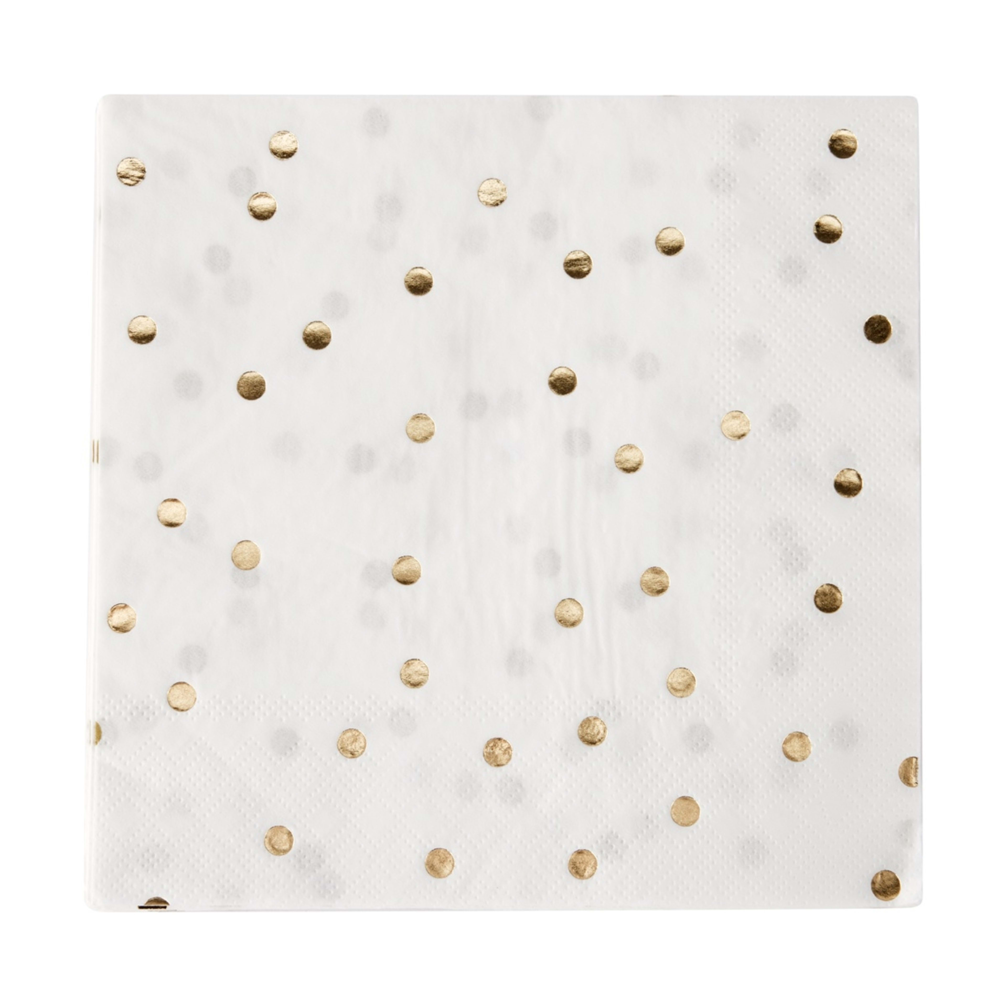 1 20 Pack Gold Print Polka Dot Napkins