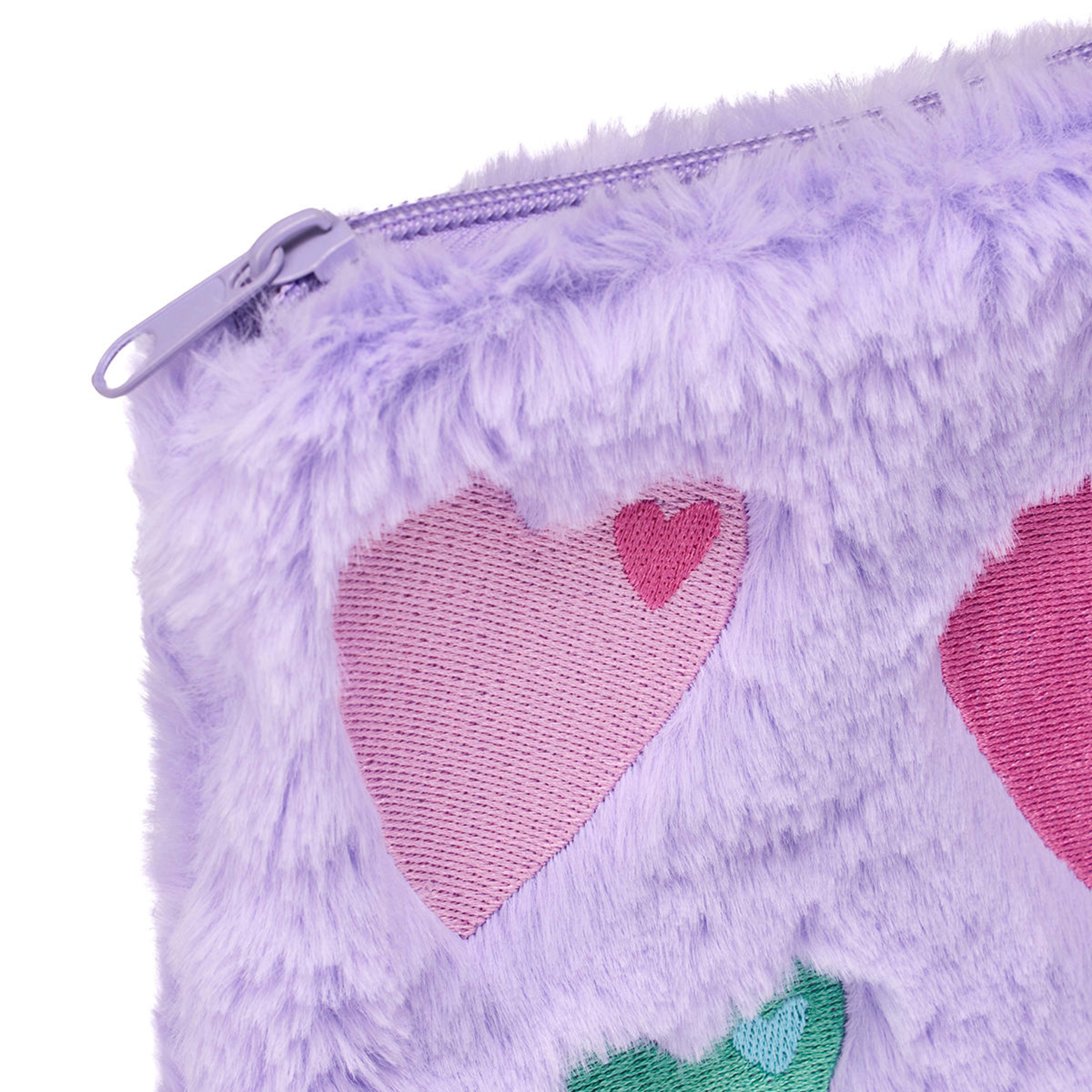 Fluffy Pencil Case Hearts Kmart