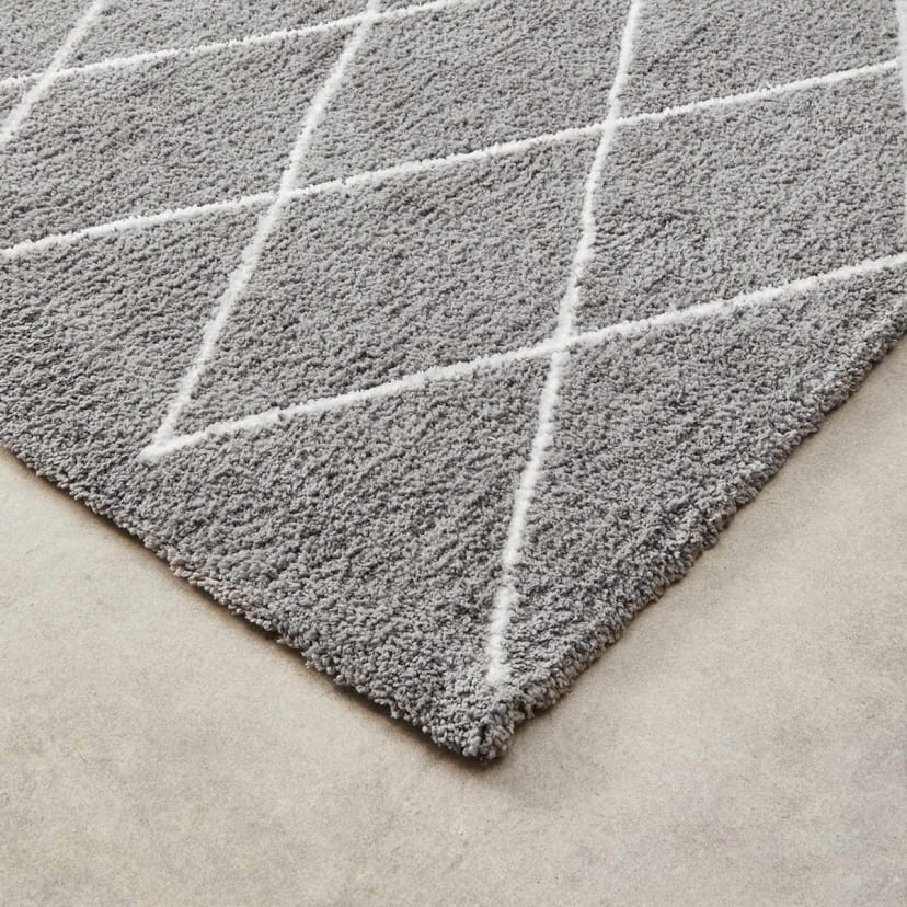 Trellis Shag Rug Grey, Medium 180cm x 133cm Kmart