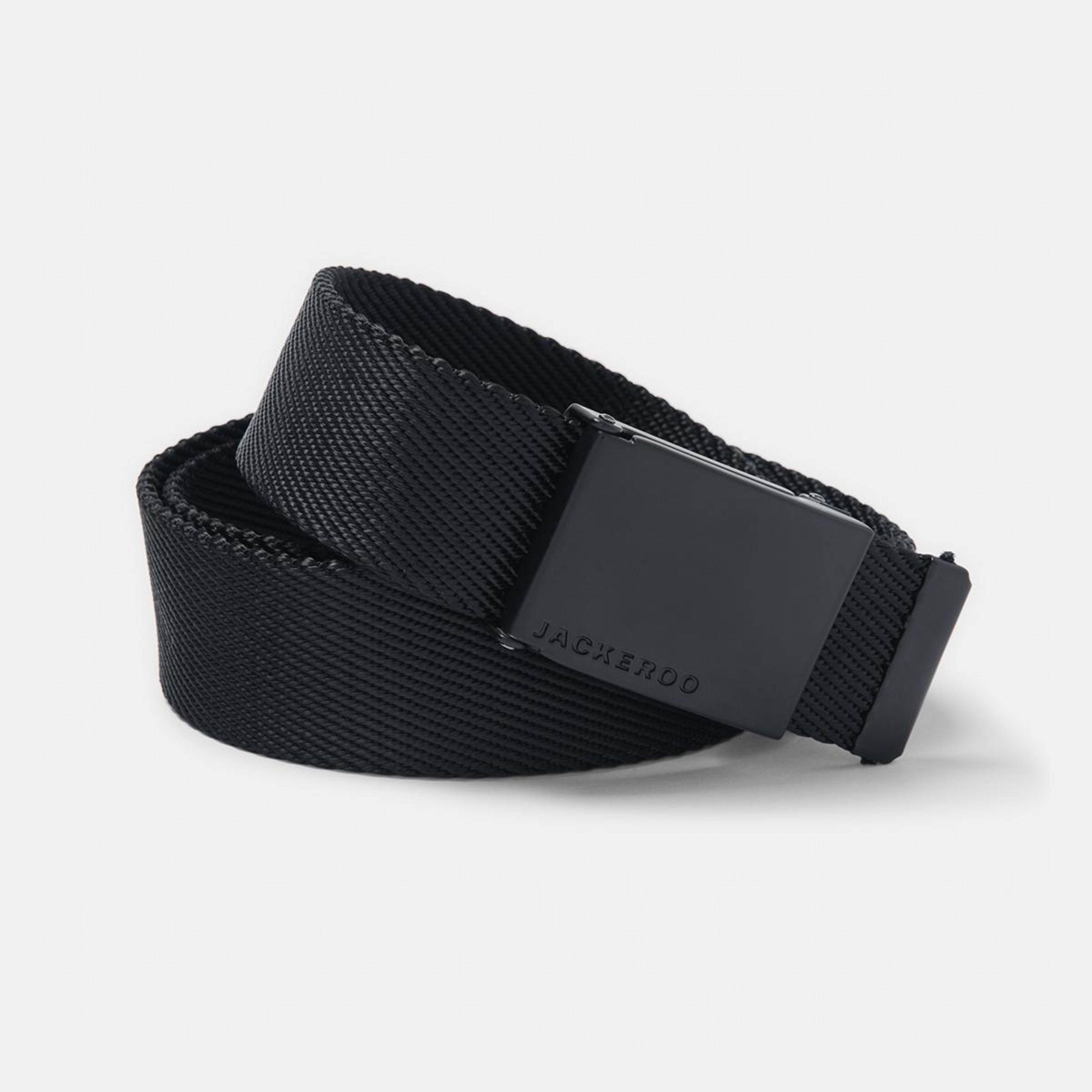 1 Flat Buckle Web Belt Black, 1 of 3