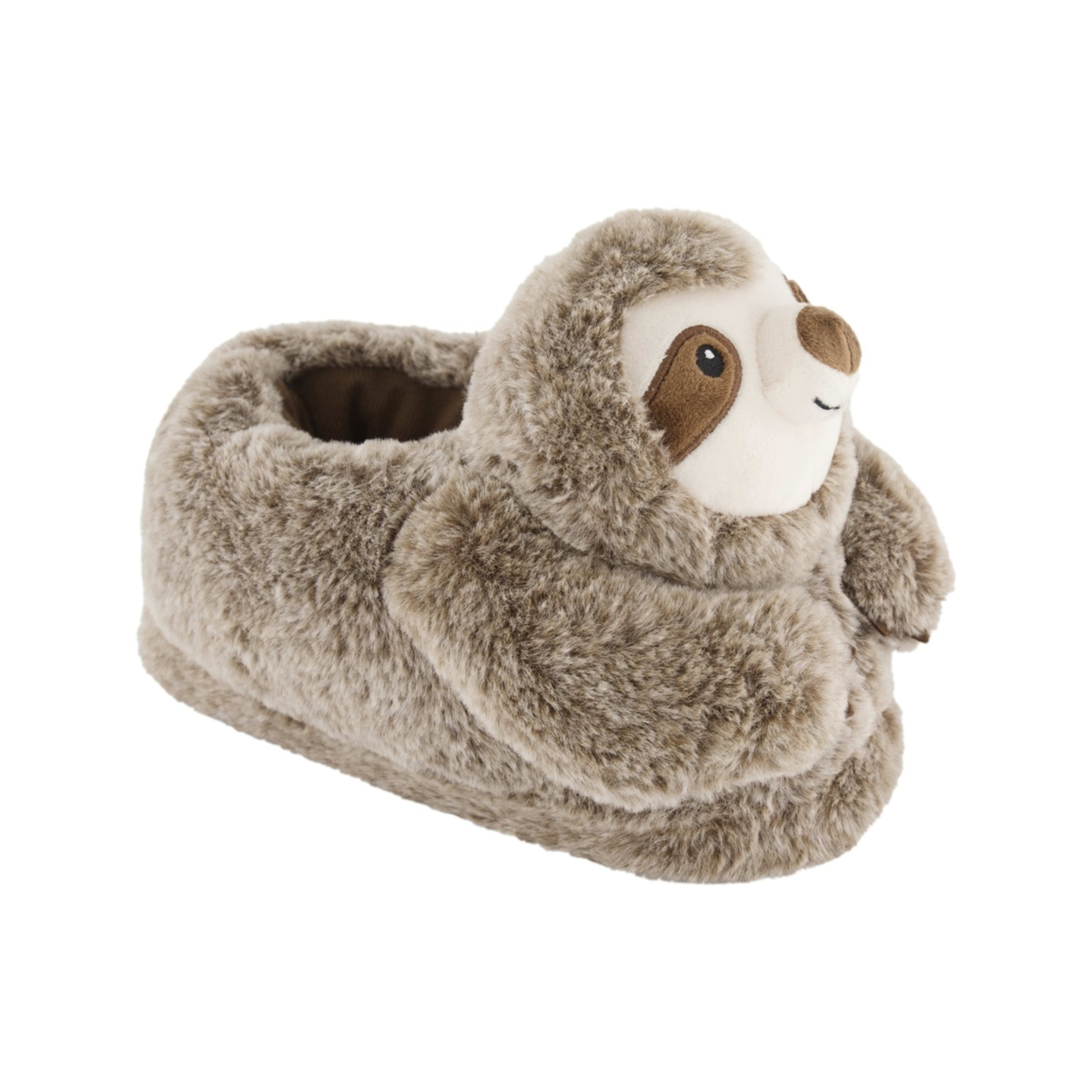 1 3D Novelty Sloth Scuffs Mocha, 1 of 3
