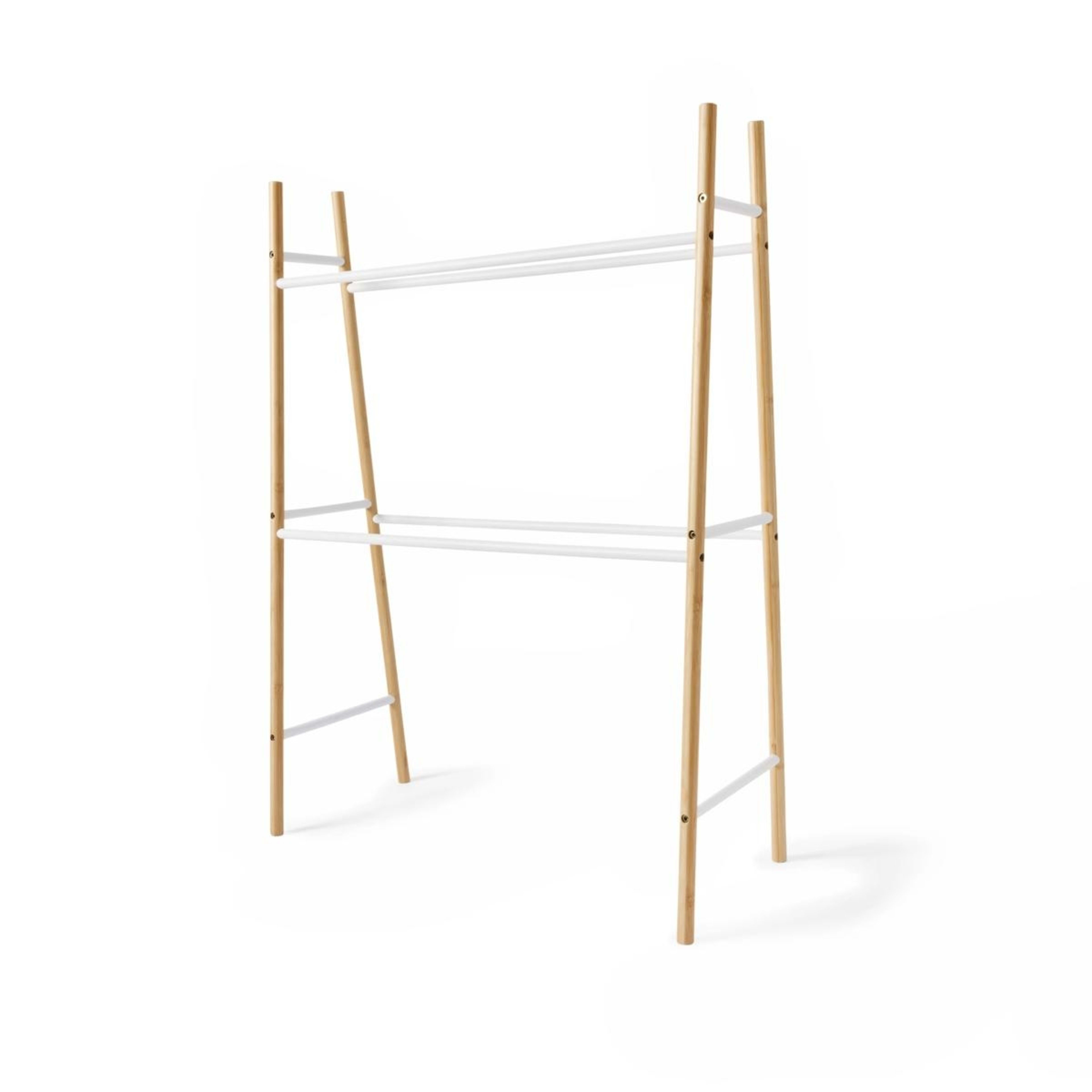 2 Bamboo and White Towel Rack, 2 of 6
