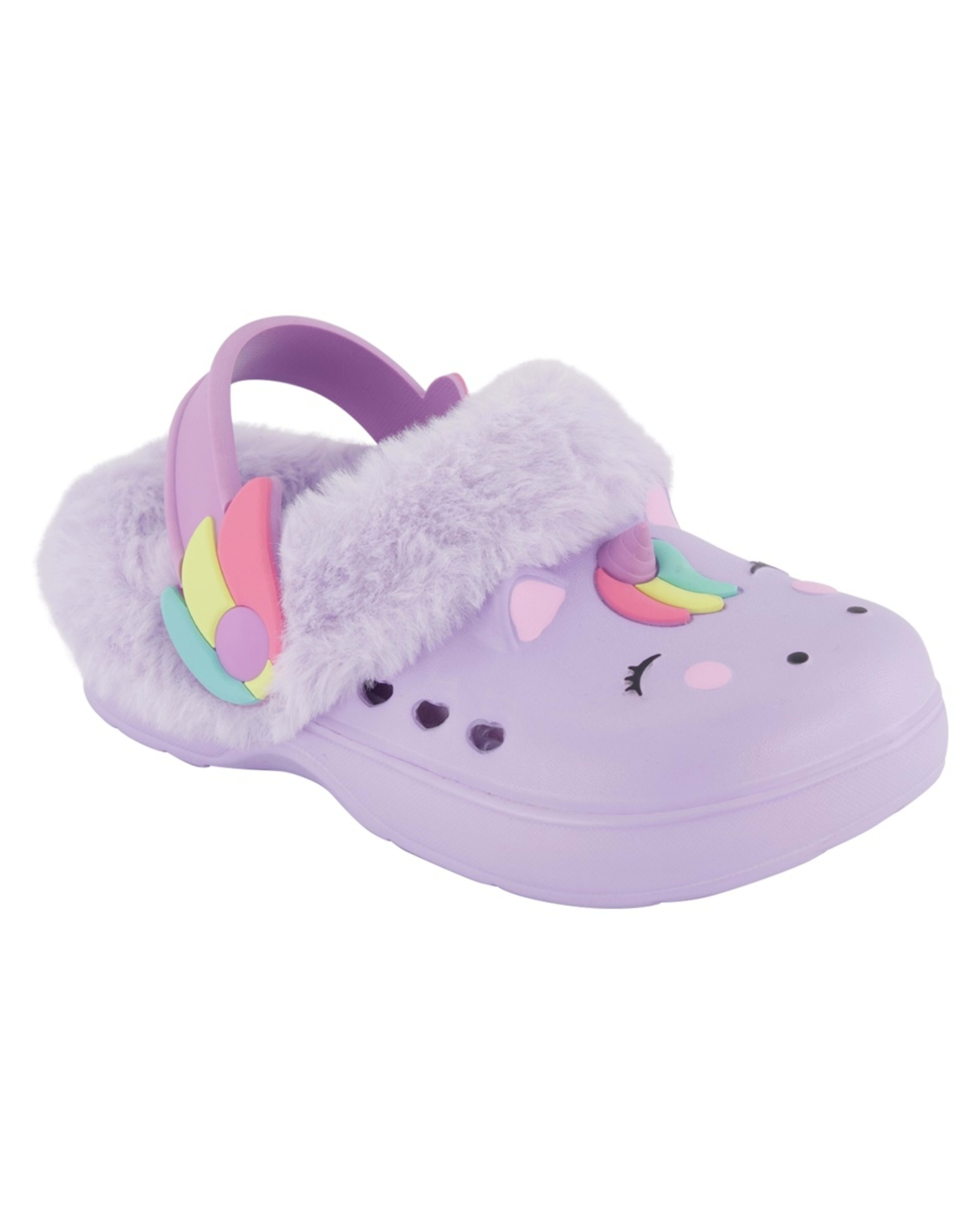 1 Junior Faux Fur Lined Clogs Uni Lilac