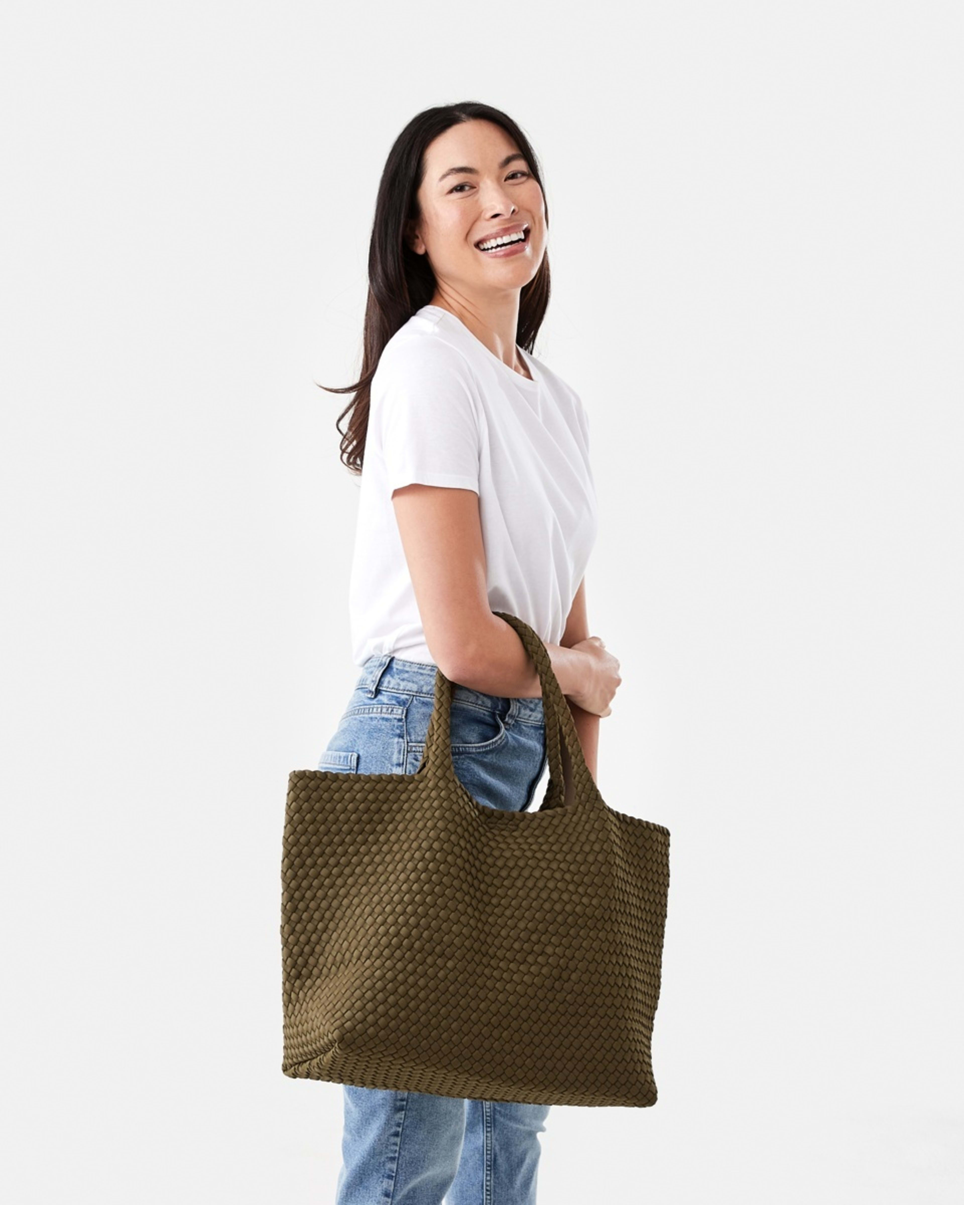 6 Weave Tote Bag KHAKI MOSS, 6 of 6