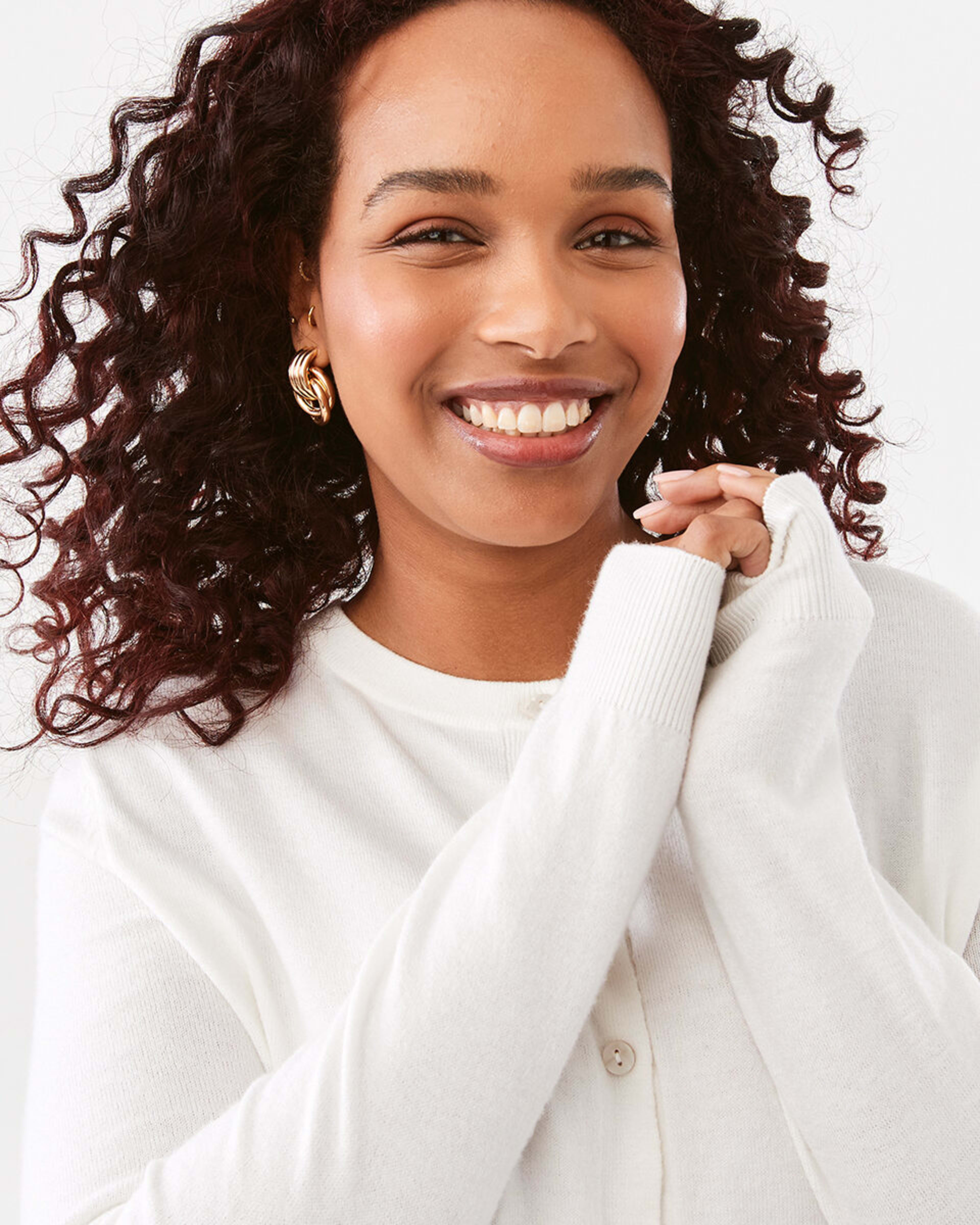 5 Lightweight Crew Neck Cardigan WHITE, 5 of 7