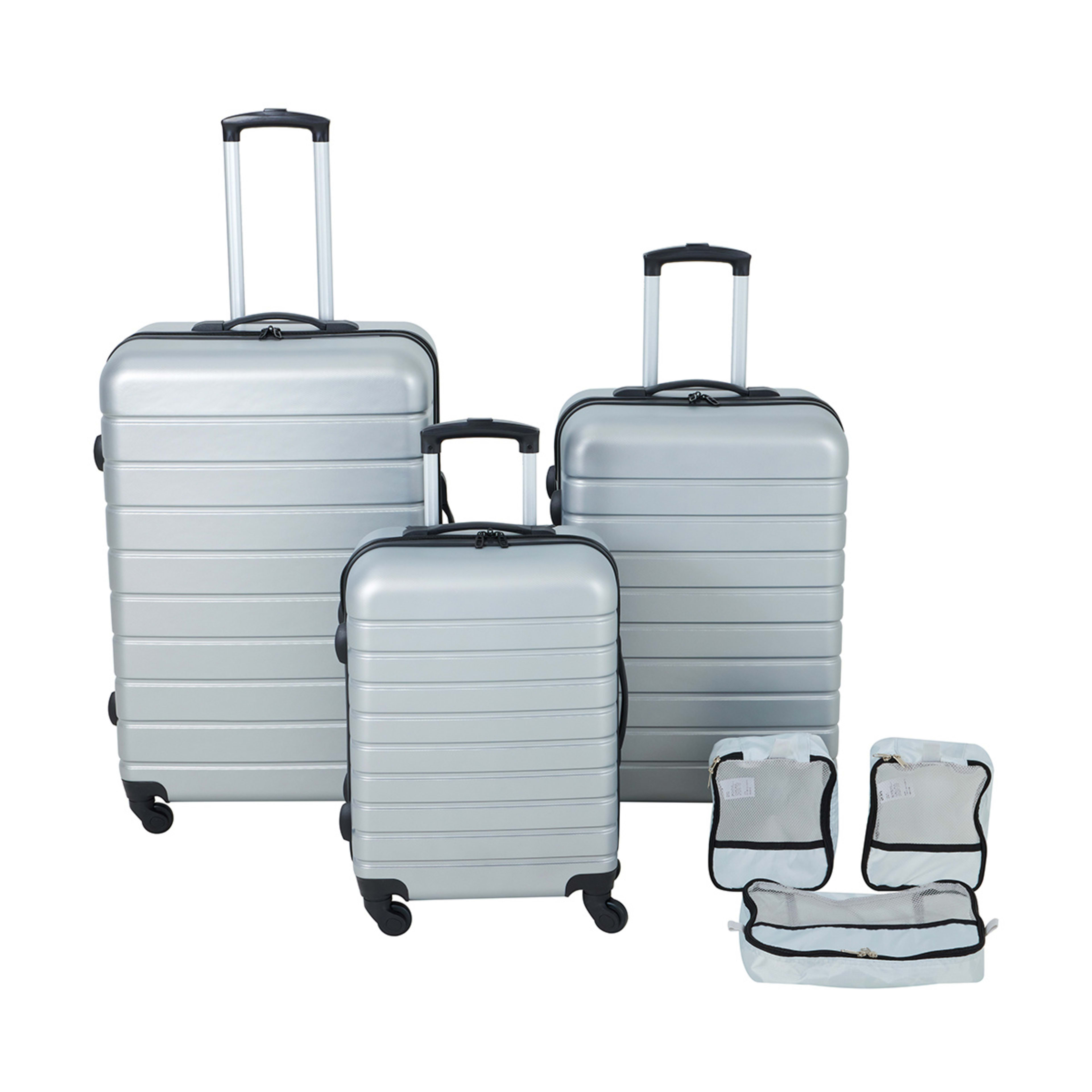 1 6 Piece Family Luggage Set - Silver