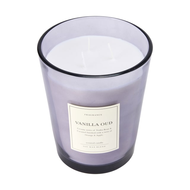 XL Vanilla Oud Soy Wax Blend Scented Candle - Kmart