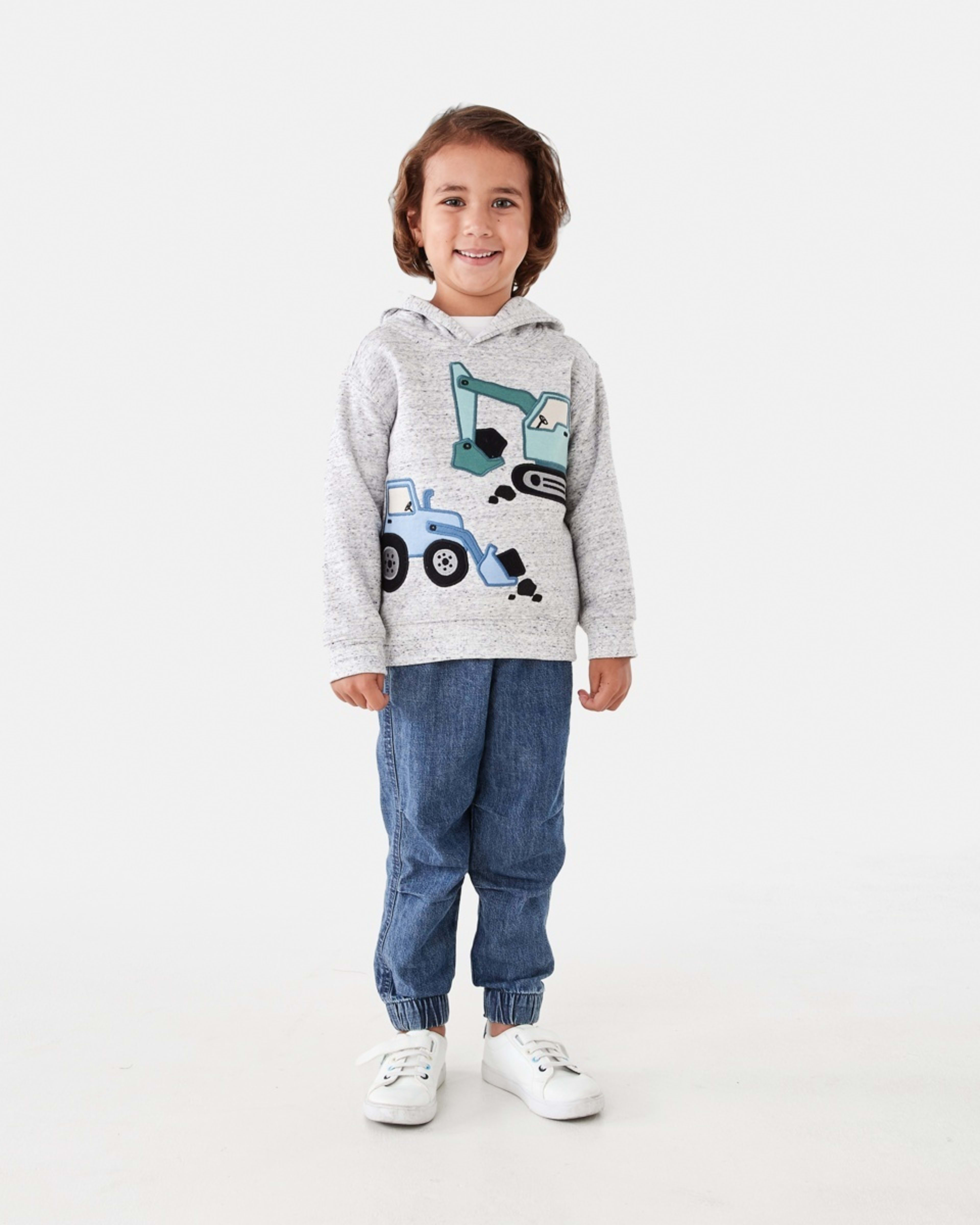 6 Applique Hoodie Diggers Grey Marle, 6 of 9