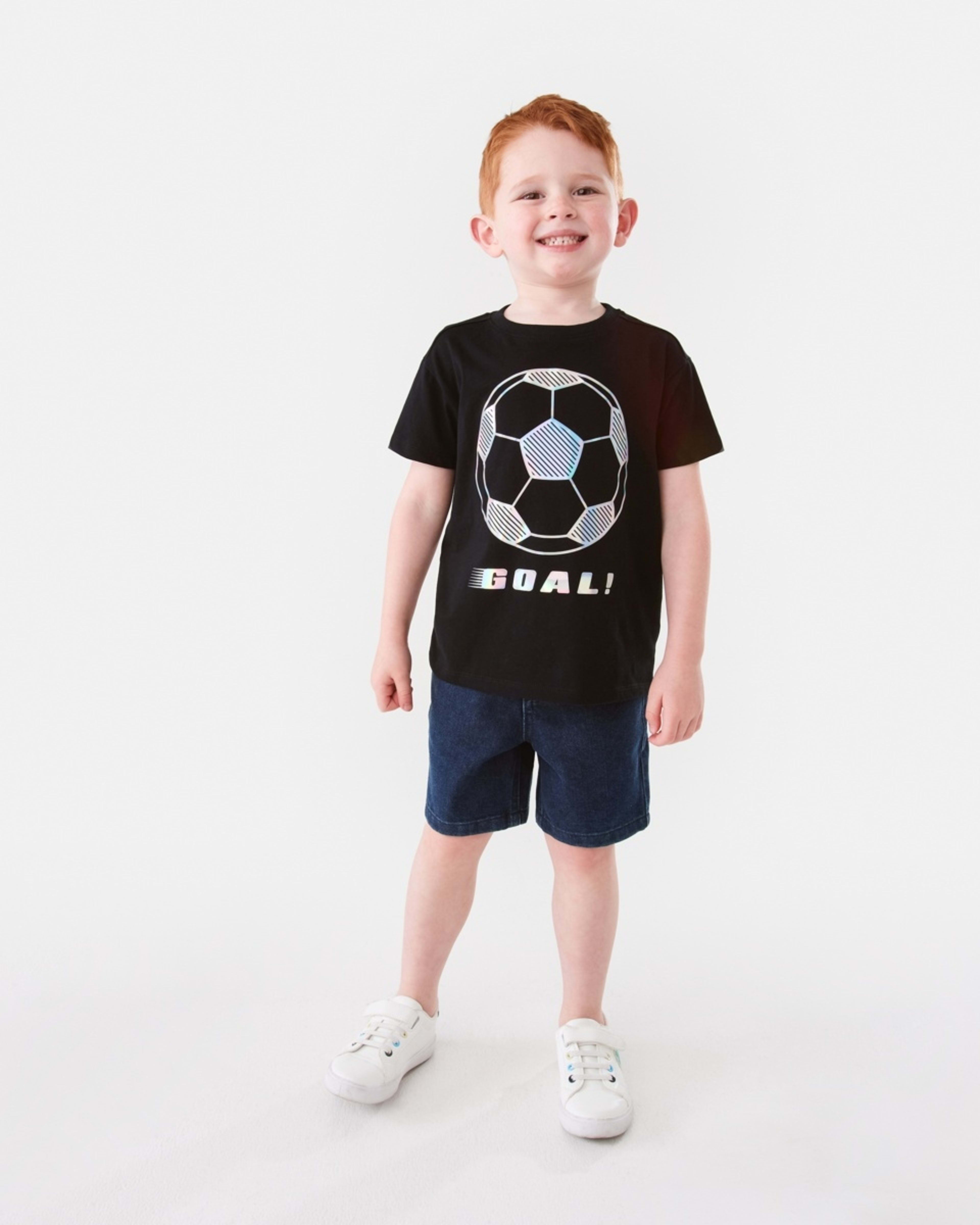 5 Mirror Foil Print T-shirt Blk Soccr, 5 of 8