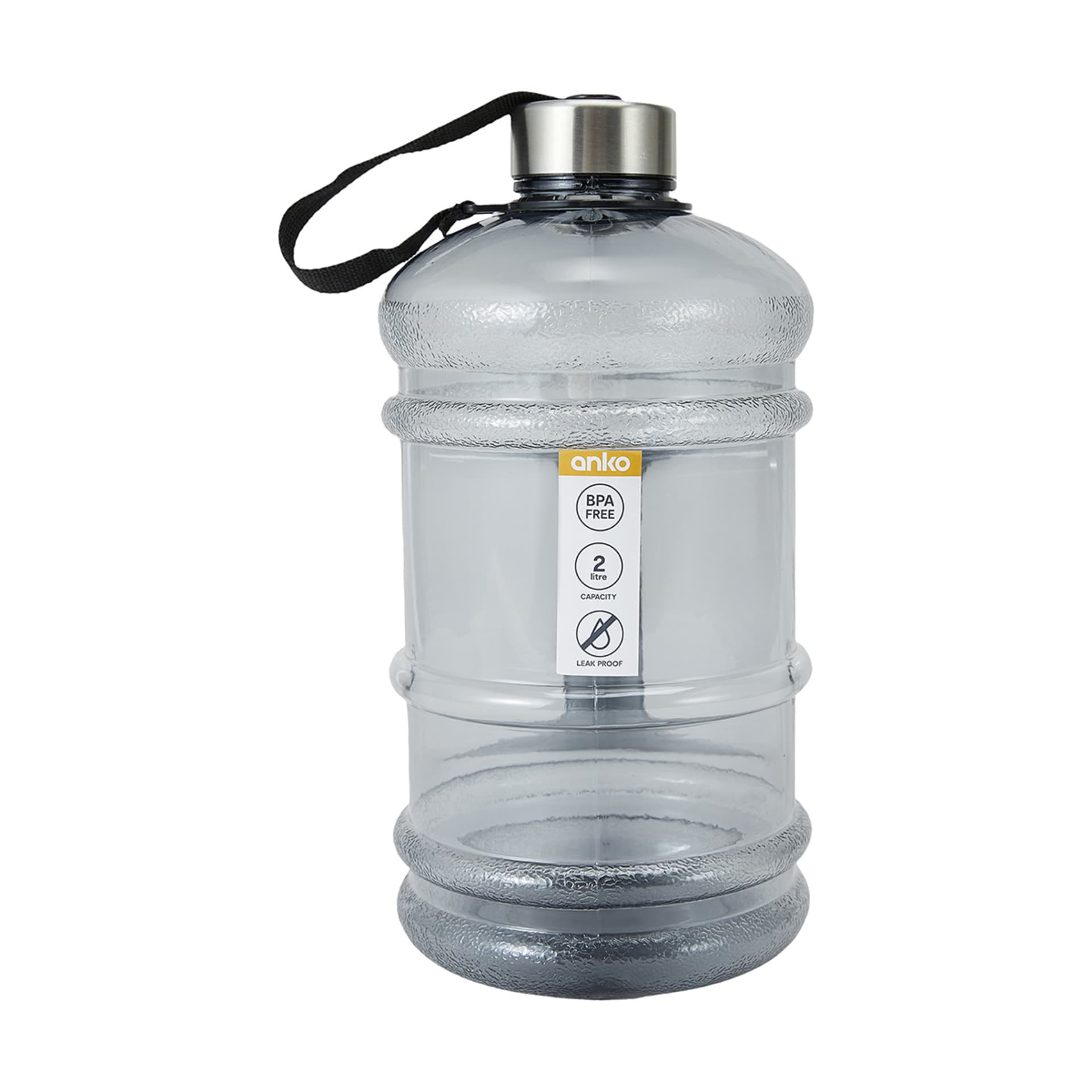 2L Grey Sports Drink Bottle with Handle Kmart