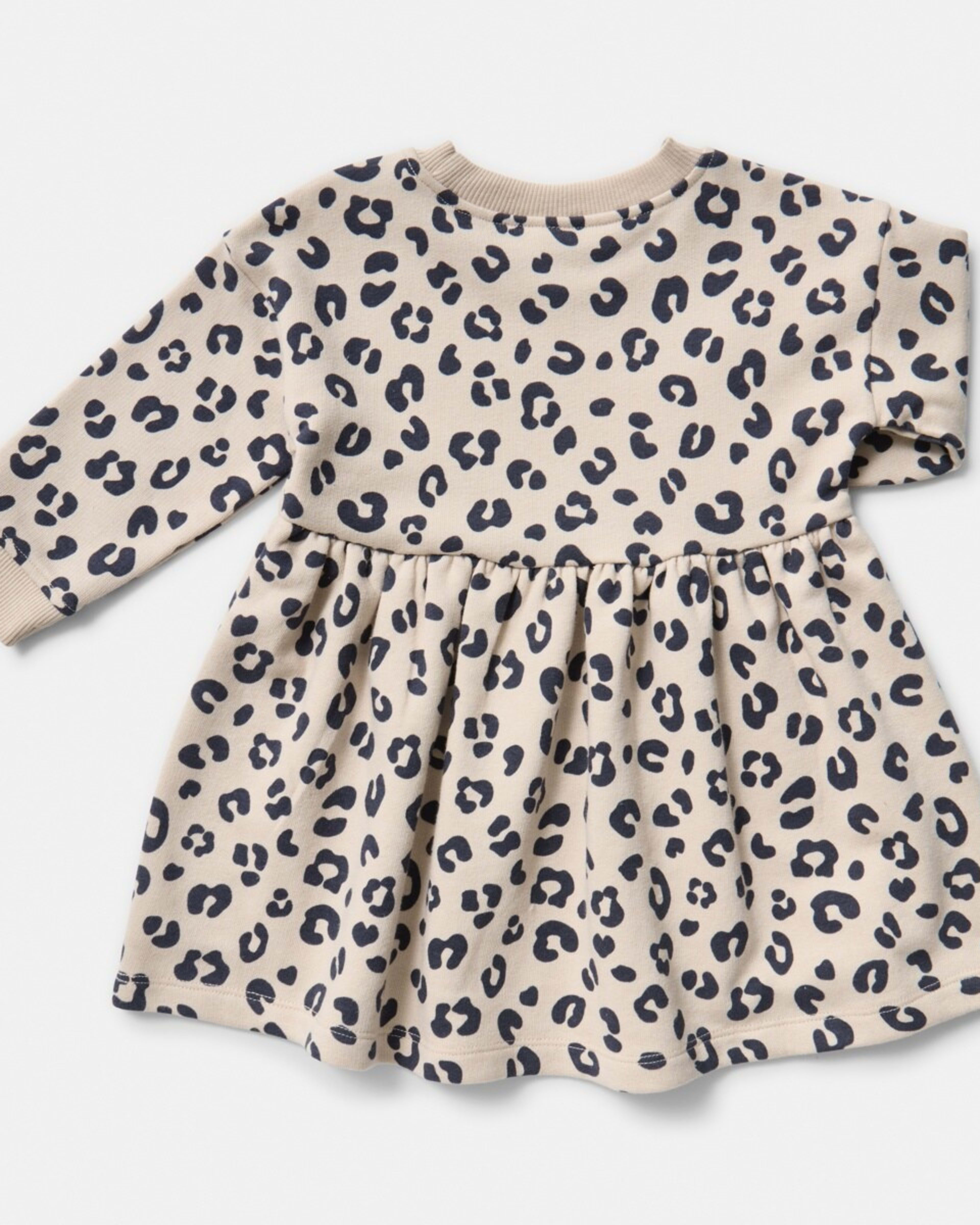 2 Long Sleeve Terry Dress BROWN LEOPARD, 2 of 3
