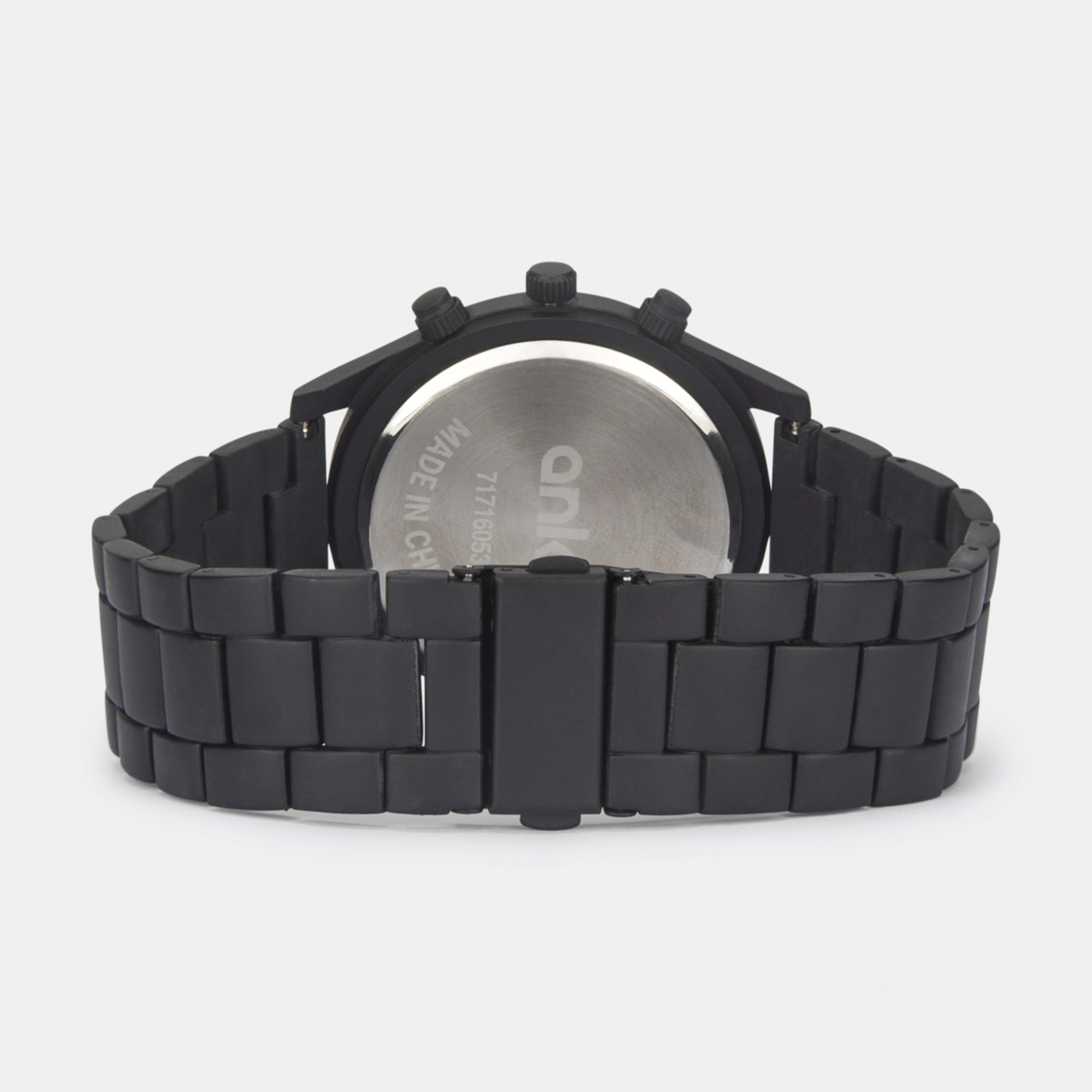 Analogue Metal Band Watch Black Kmart