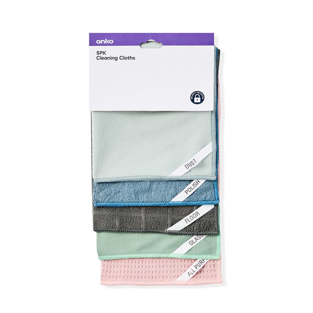 5 Pack Cleaning Cloths Kmart
