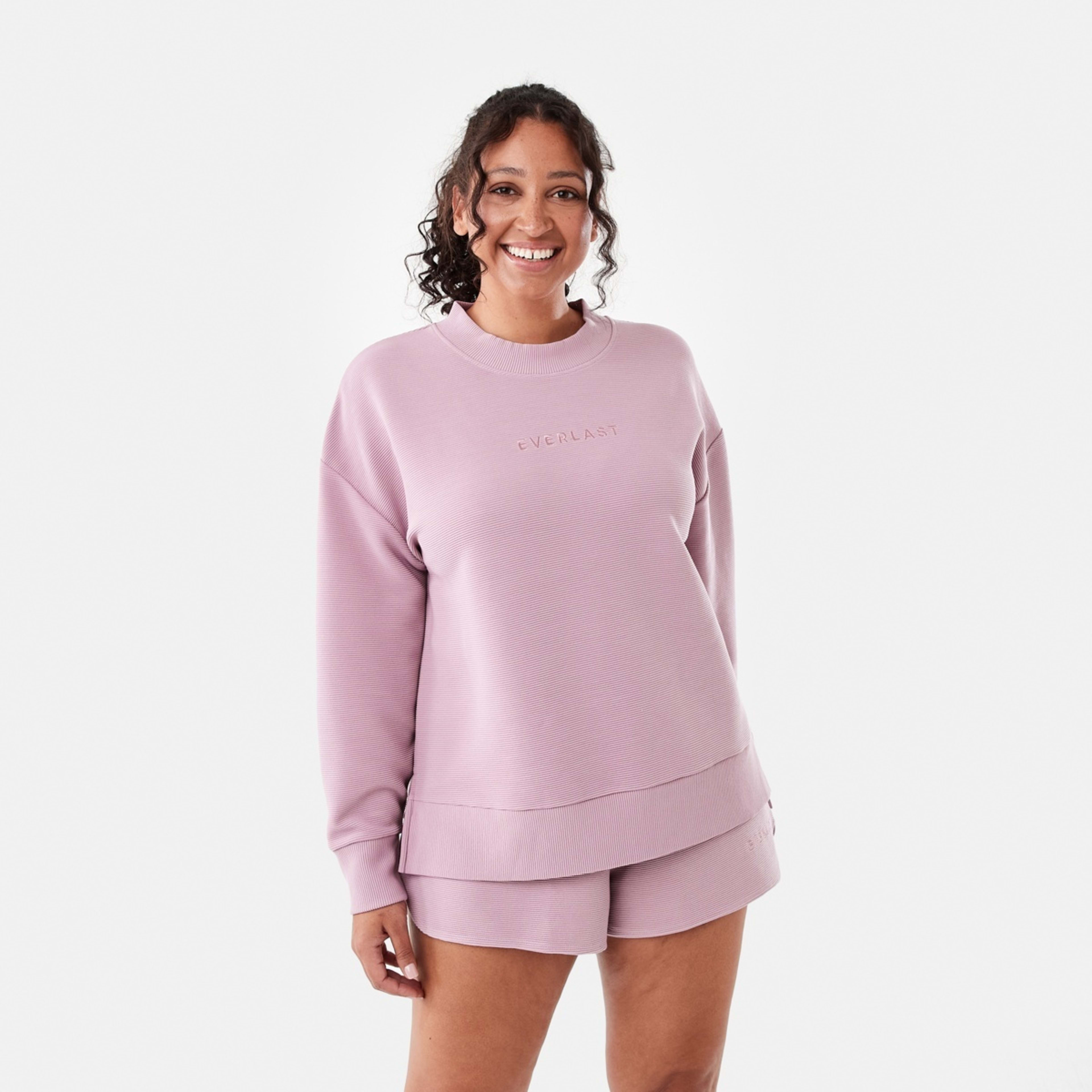 1 Everlast Womens Ottoman Crew Sweatshirt Everlast Dusty Pink, 1 of 7