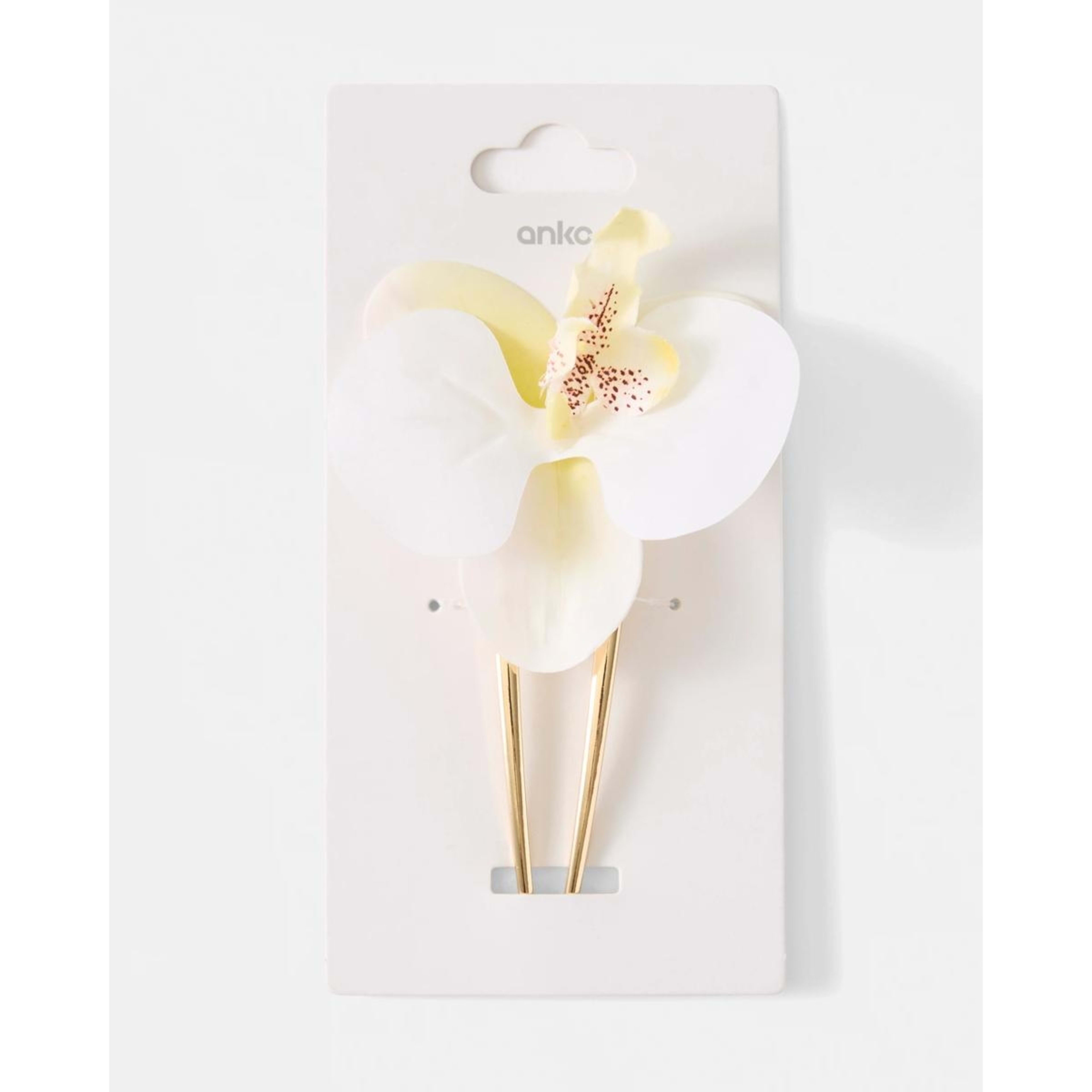 4 Orchid French Hair Pin - White, 4 of 4