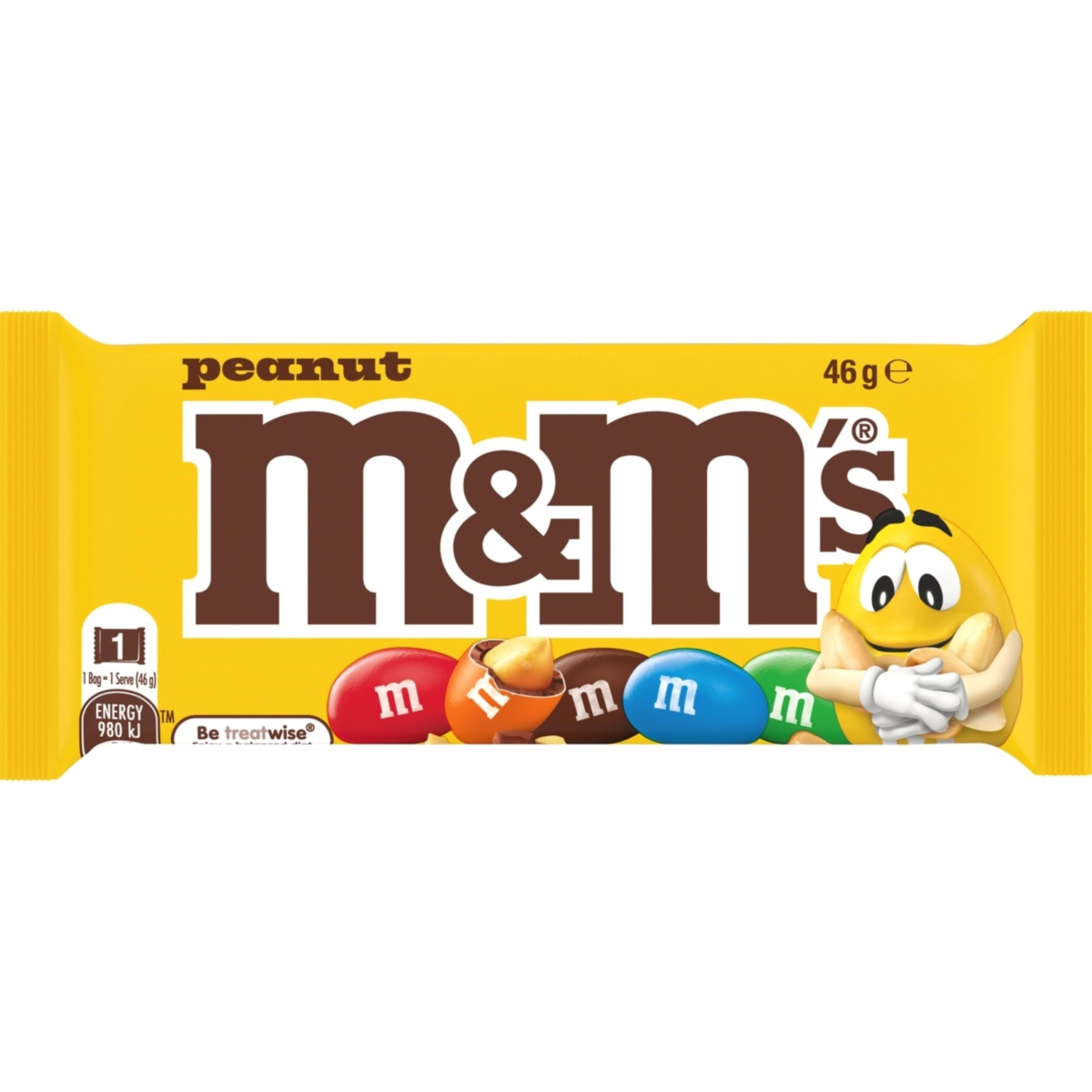 1 M&M's Peanut Milk Chocolate Singles Bag 46g