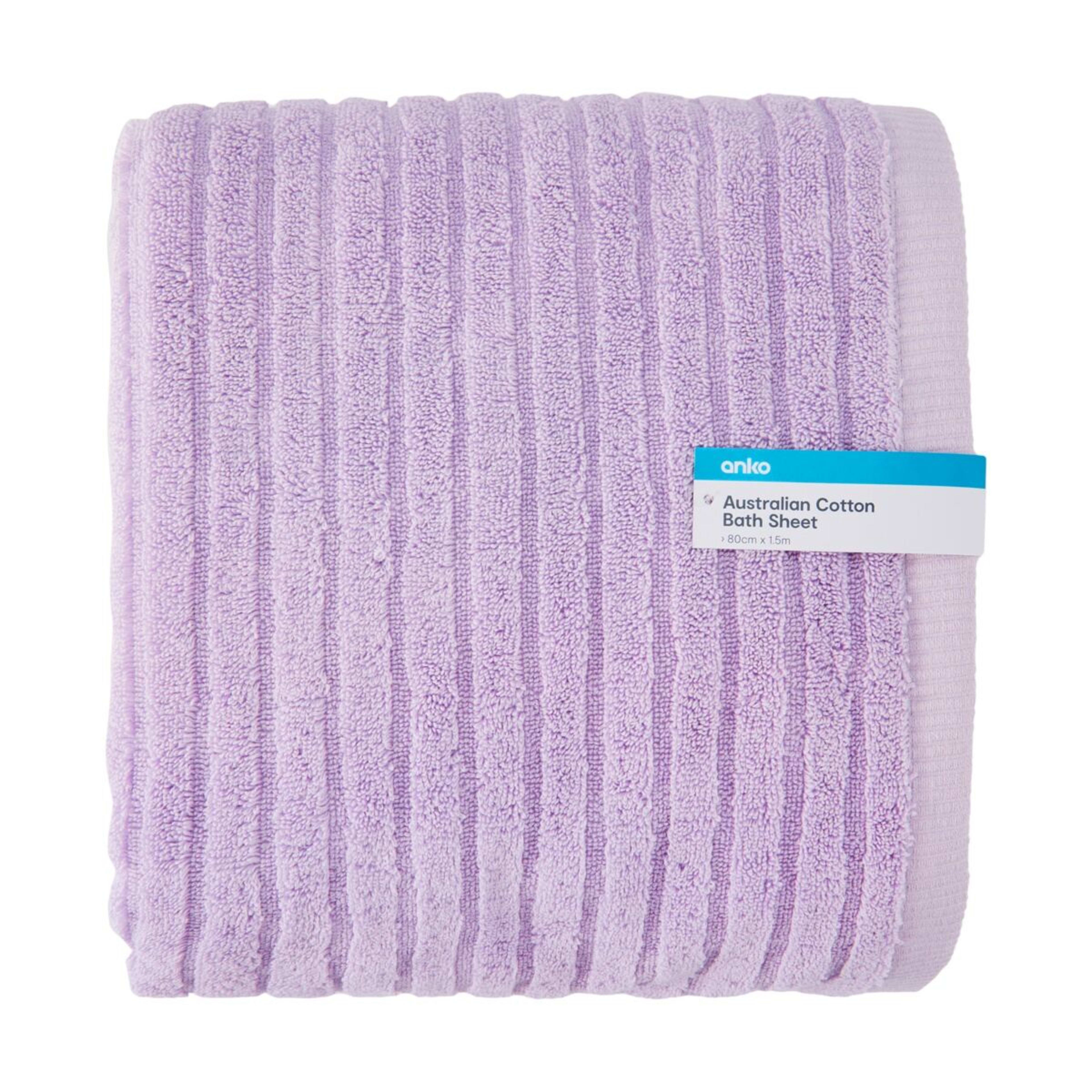 5 Australian Cotton Bath Sheet - Lilac, 5 of 6
