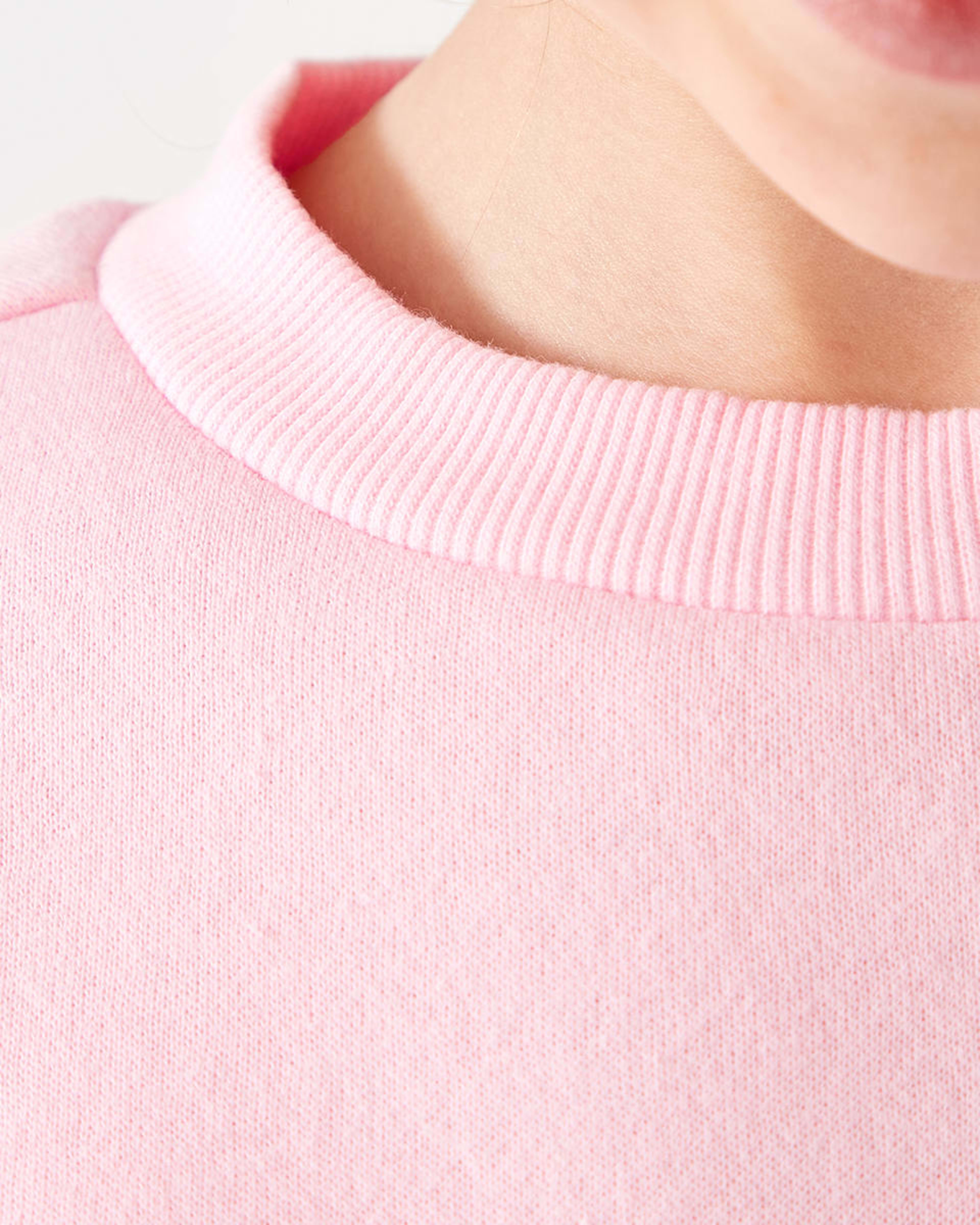 4 Basic Crew Neck Sweatshirt Light Pink, 4 of 9