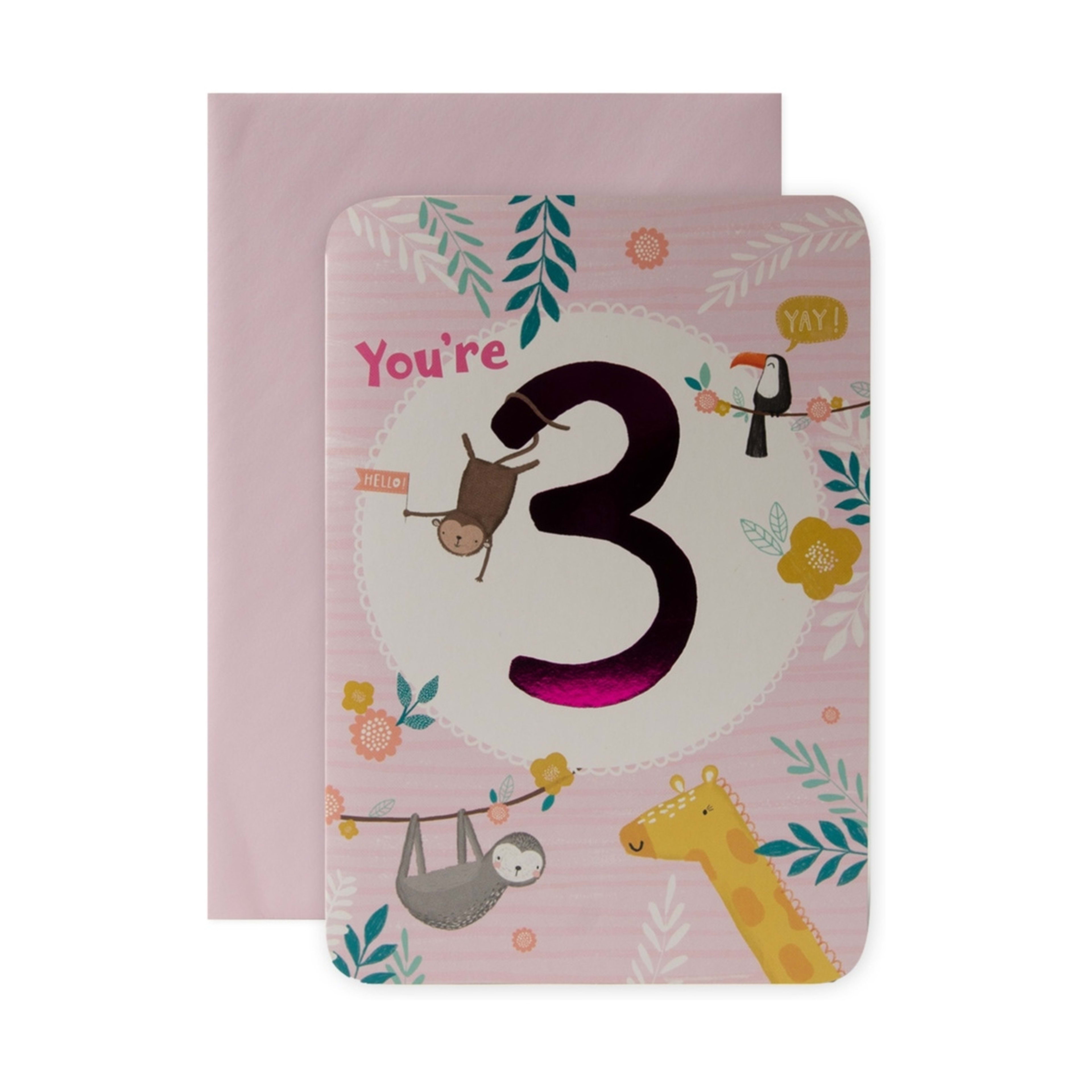1 Connections from Hallmark 3rd Birthday Card - Animal Friends