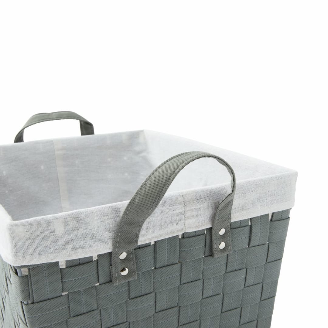 Woven Basket with Handles & Removable Liner - Large, Grey - Kmart