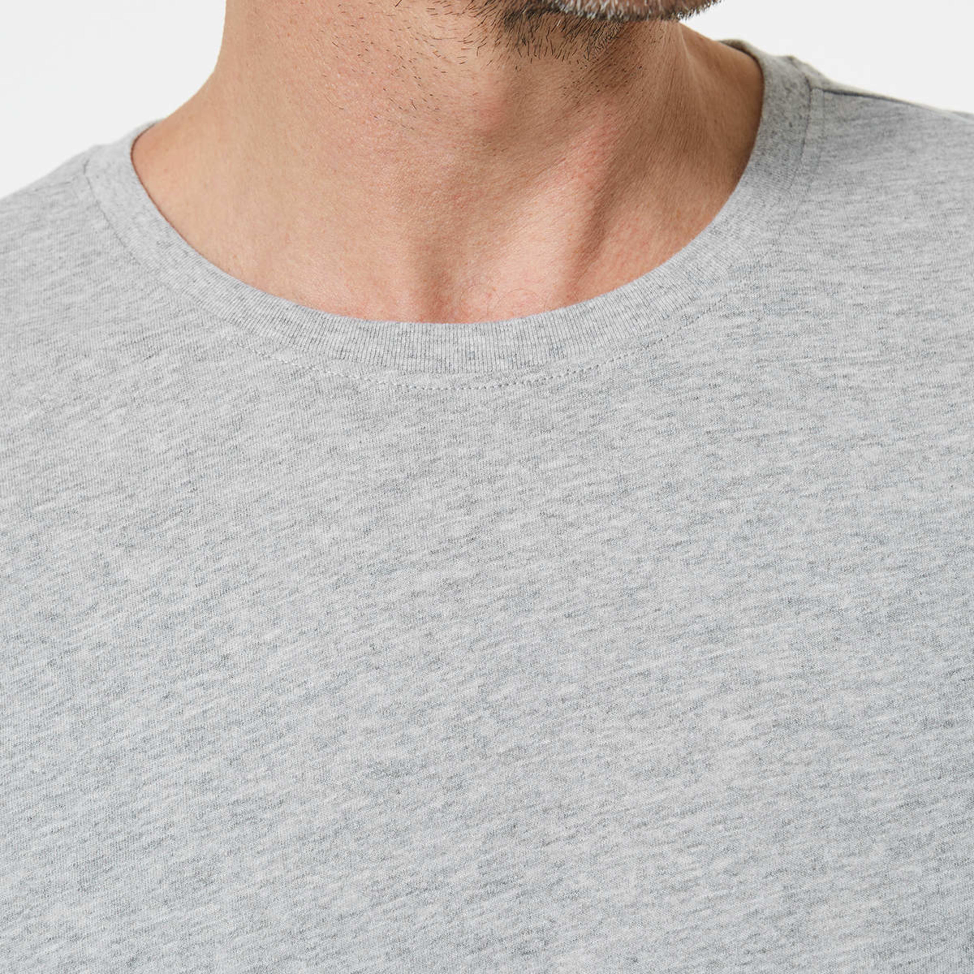 5 Plain Crew Neck T-shirt Marle Grey, 5 of 5