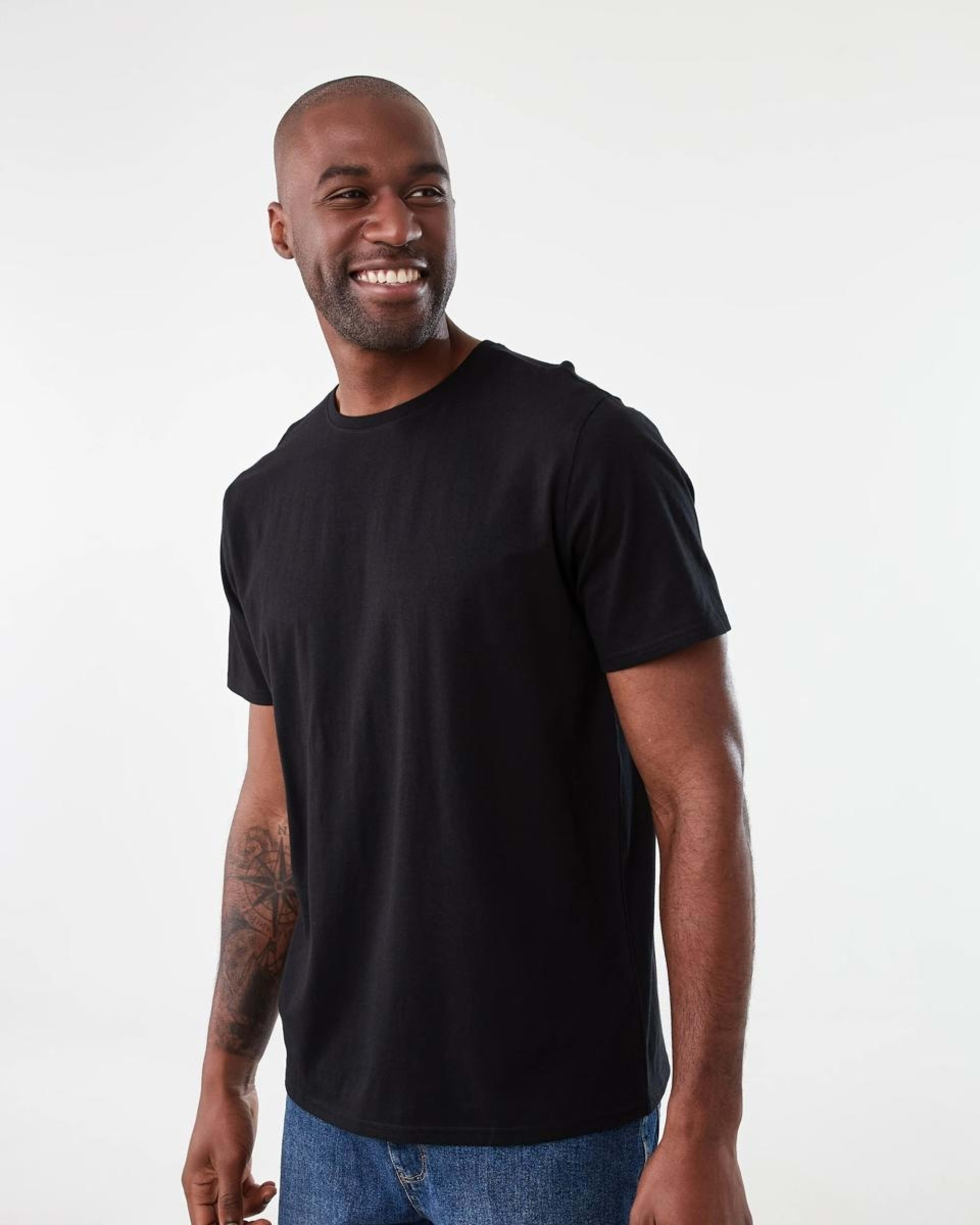 2 Plain Crew Neck T-shirt BLACK, 2 of 7