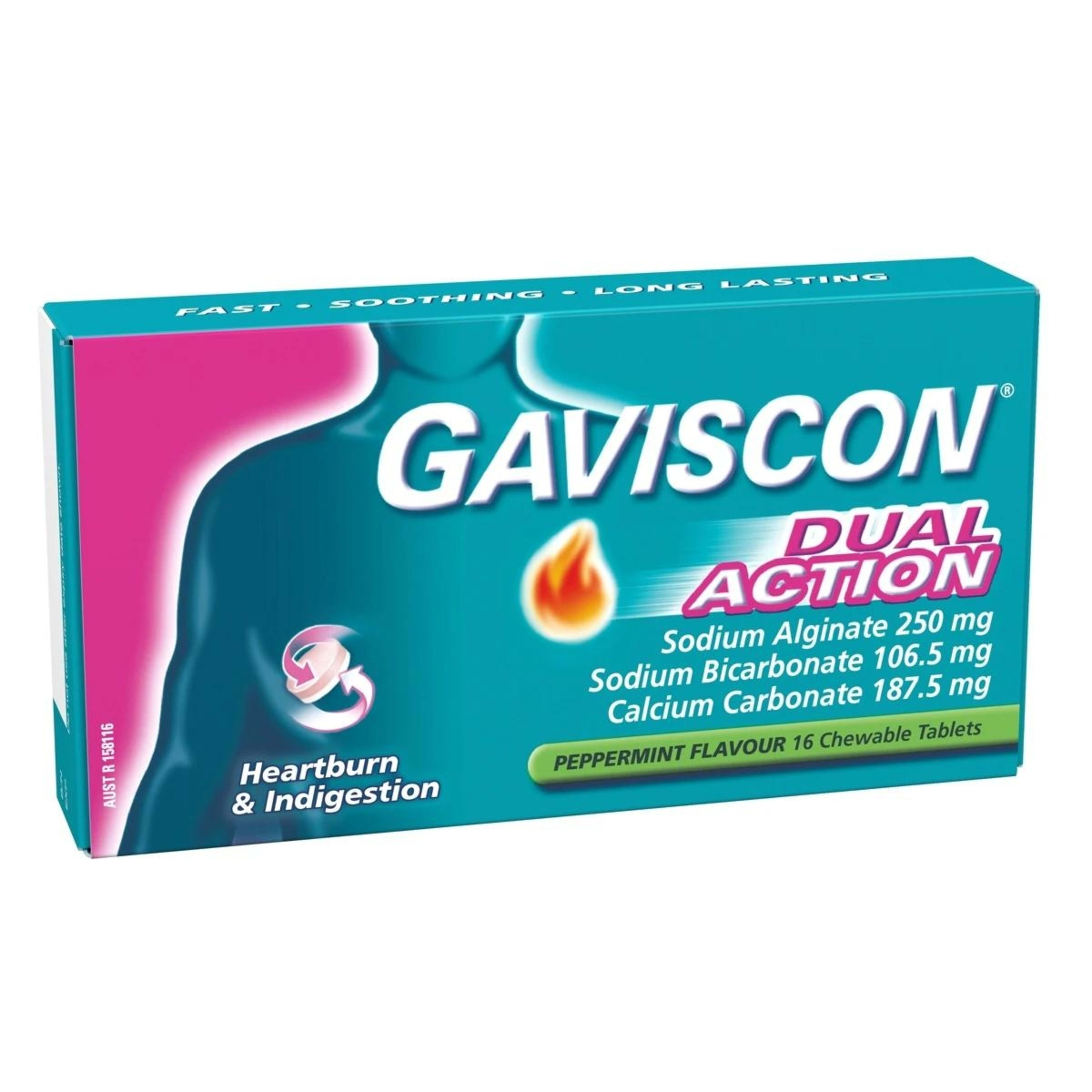 1 16 Pack Gaviscon Dual Action Tablets - Peppermint, 1 of 10