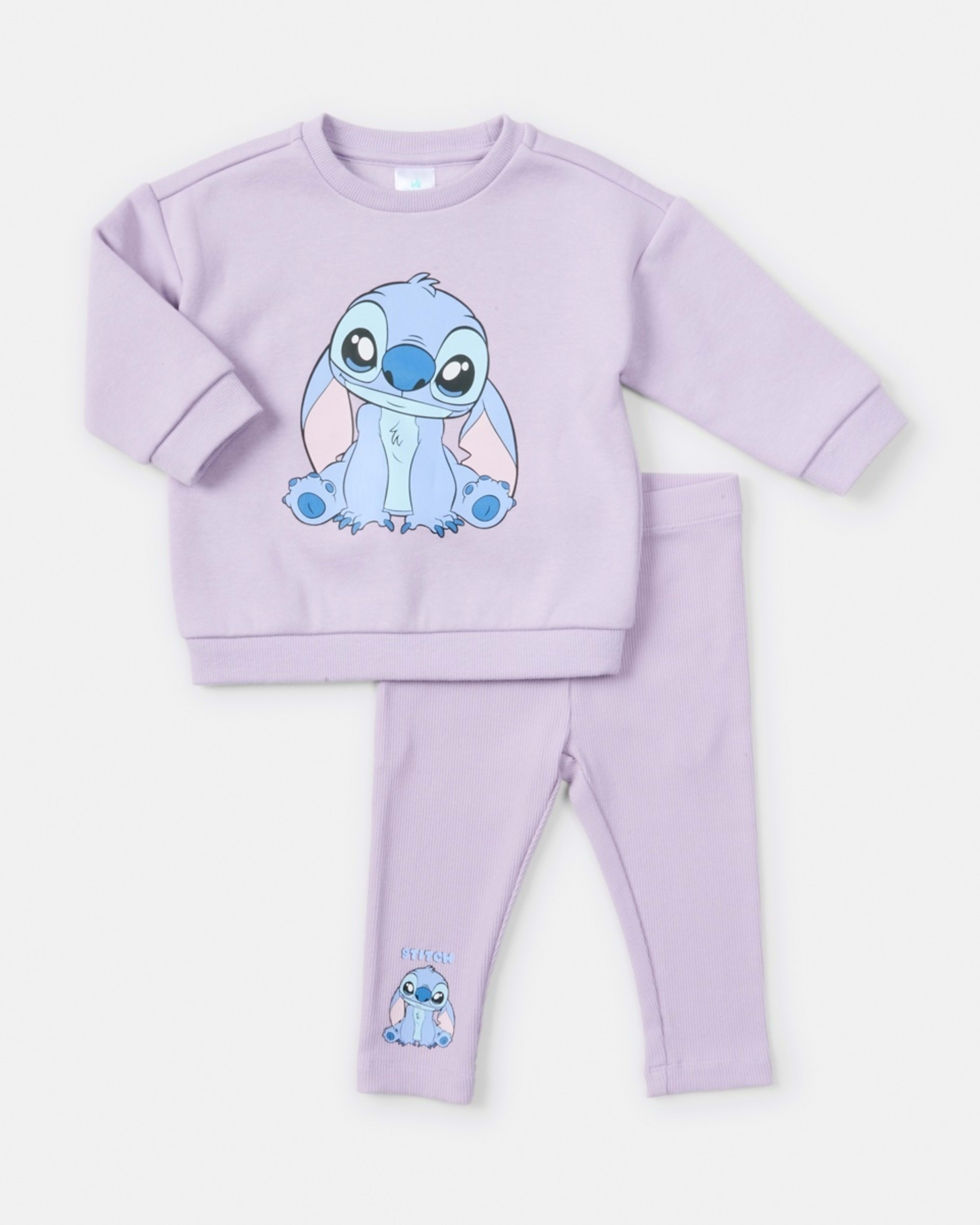 1 Disney Lilo & Stitch License Sweatshirt and Leggings Set Lilac Stitch