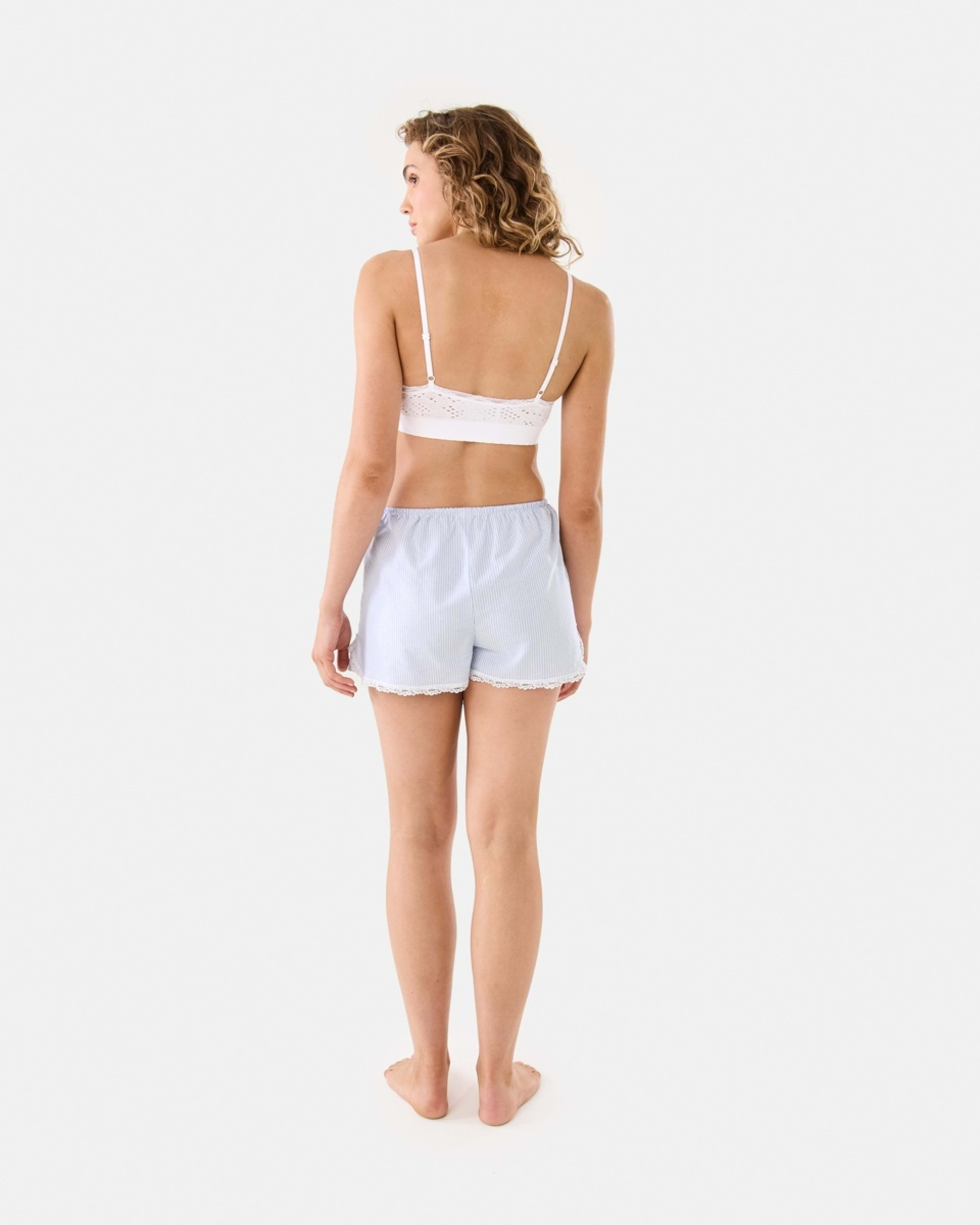 4 Stripe Lace Trim Shorts STRIPE BLUE HALOGEN BLUE, 4 of 8