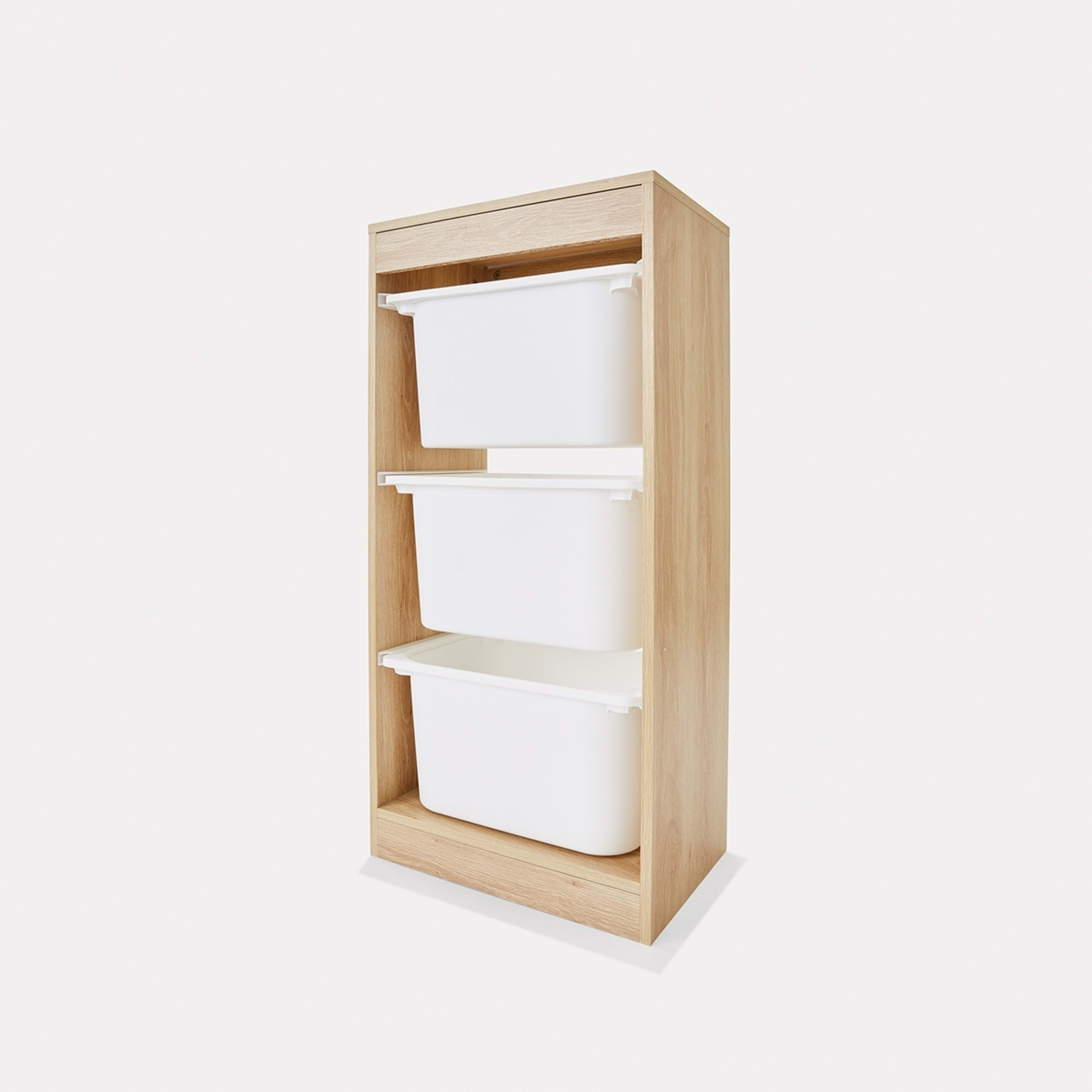 4 Kids 3-Tub Storage Organiser - Oak Look, 4 of 7