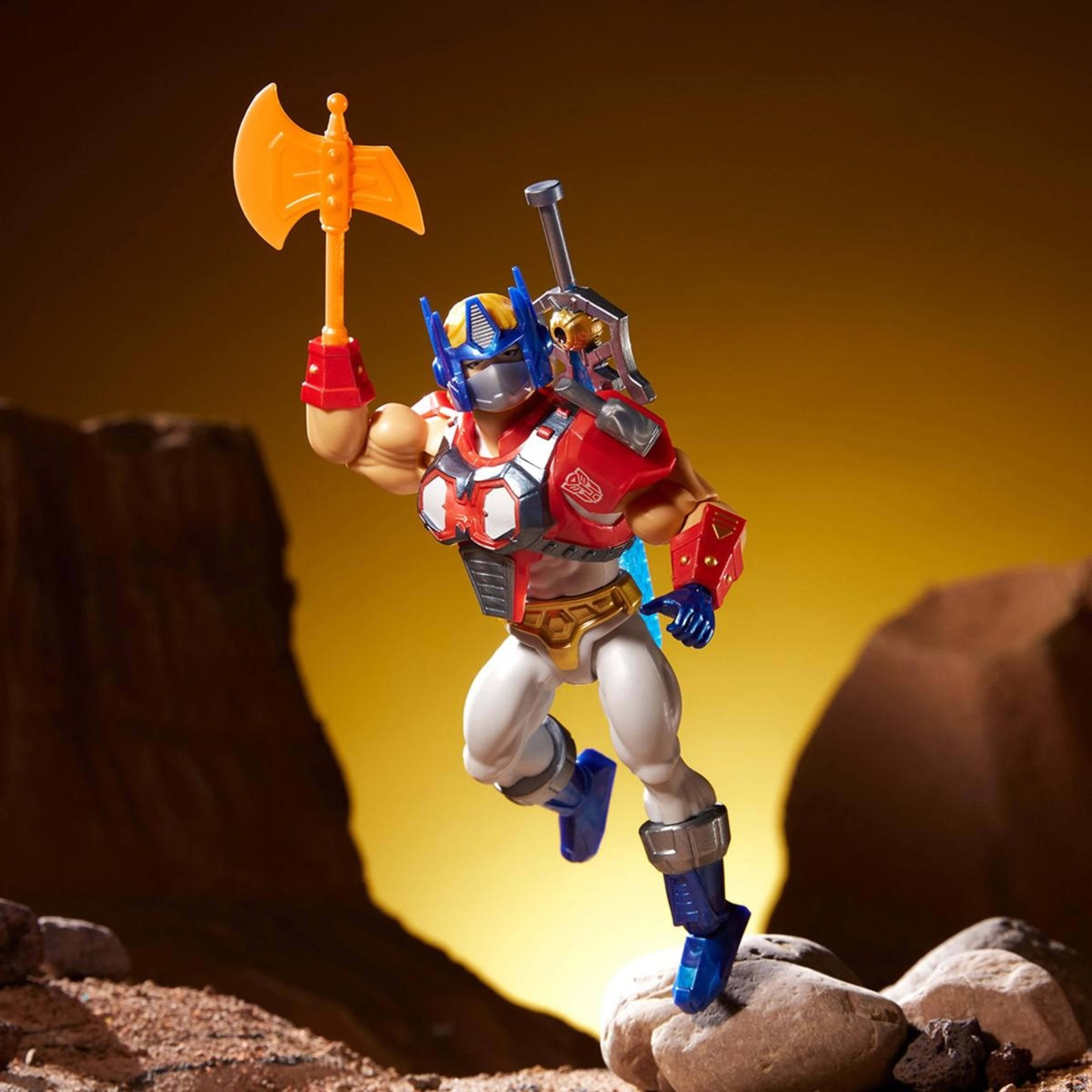4 Masters of the Universe Origins and Transformers Optimus Prime Armor He-Man Figure, 4 of 6
