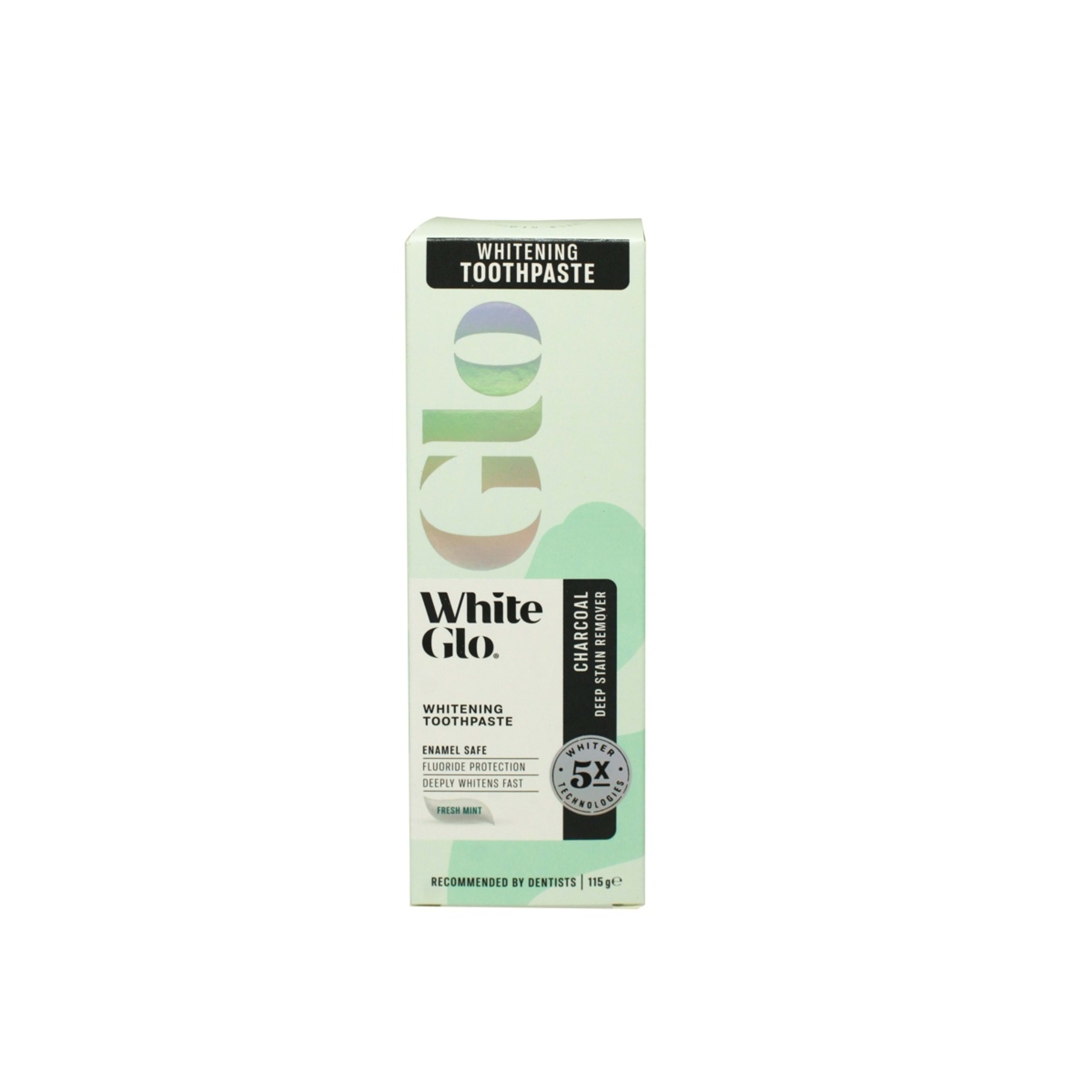 1 White Glo Charcoal Deep Stain Remover Whitening Toothpaste 115g - Fresh Mint, 1 of 2