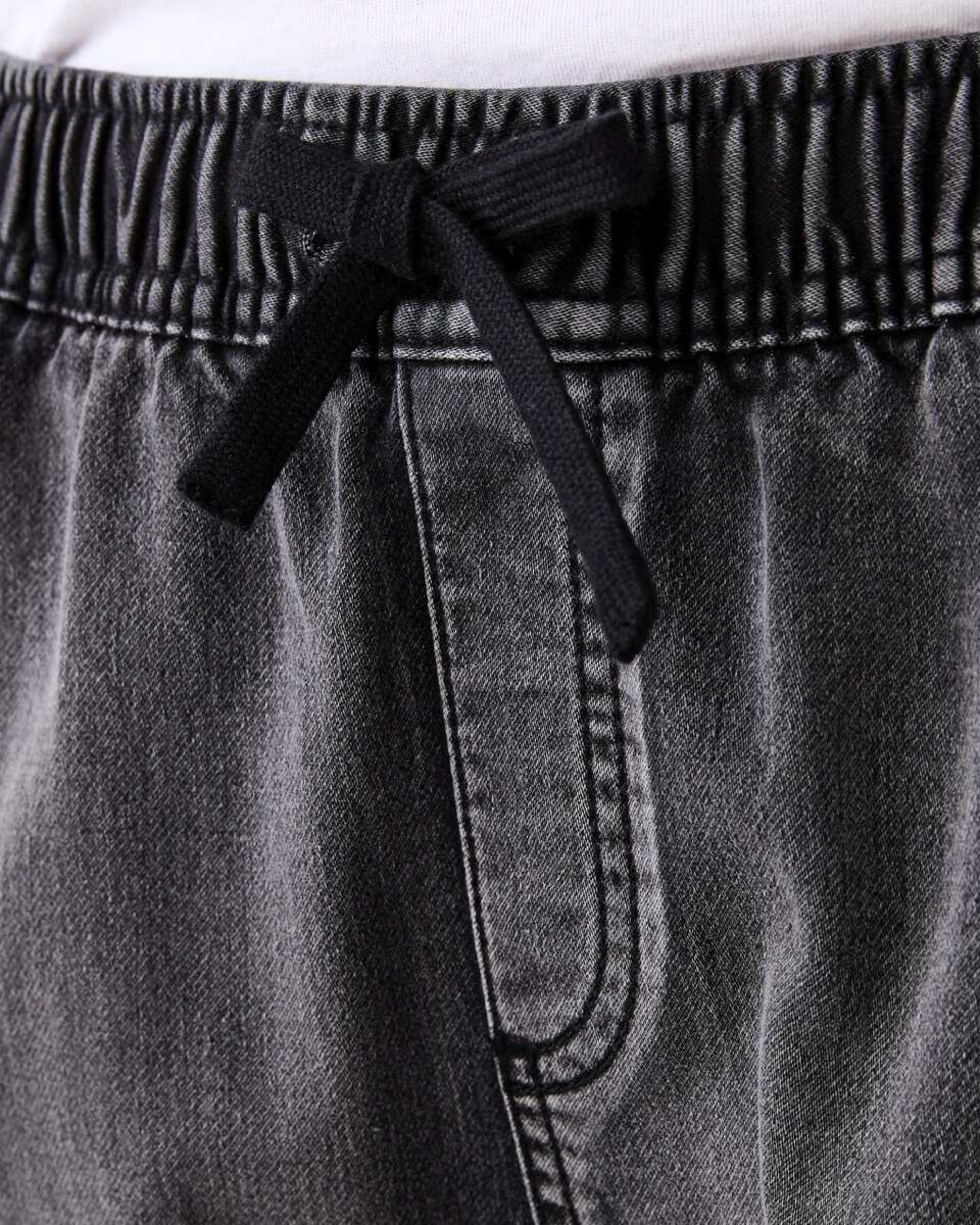 4 Pull On Denim Moto Shorts BLACK WASH, 4 of 7